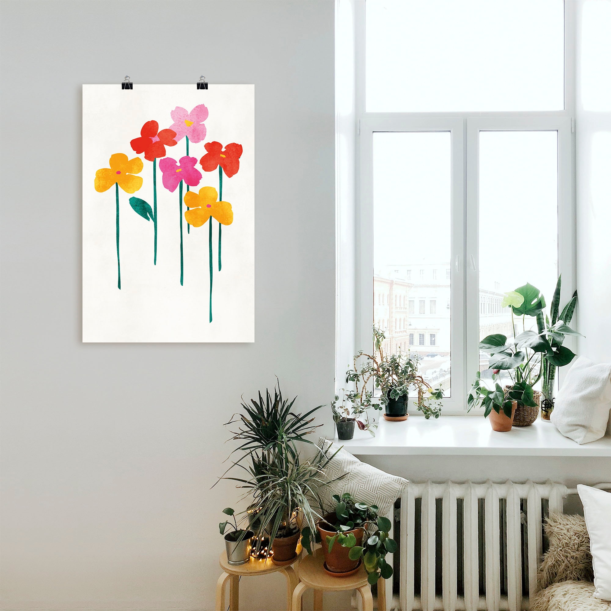 Artland Wandbild »Kleine glückliche Blumen«, Blumenbilder, (1 St.), als Leinwandbild, Poster in verschied. Größen