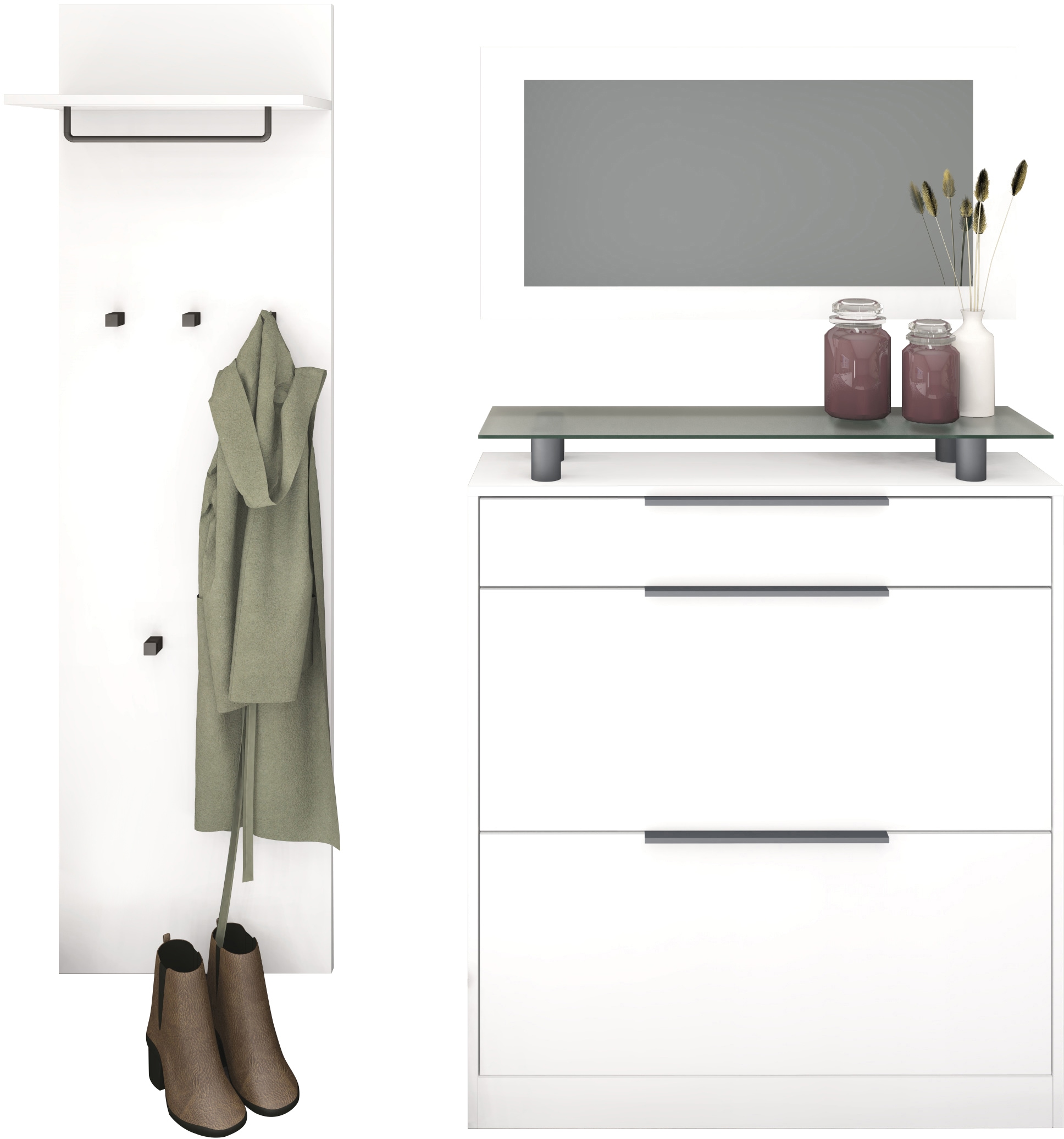 borchardt Möbel Garderoben-Set »Tom«, (3 St.), Schuhschrank stehend