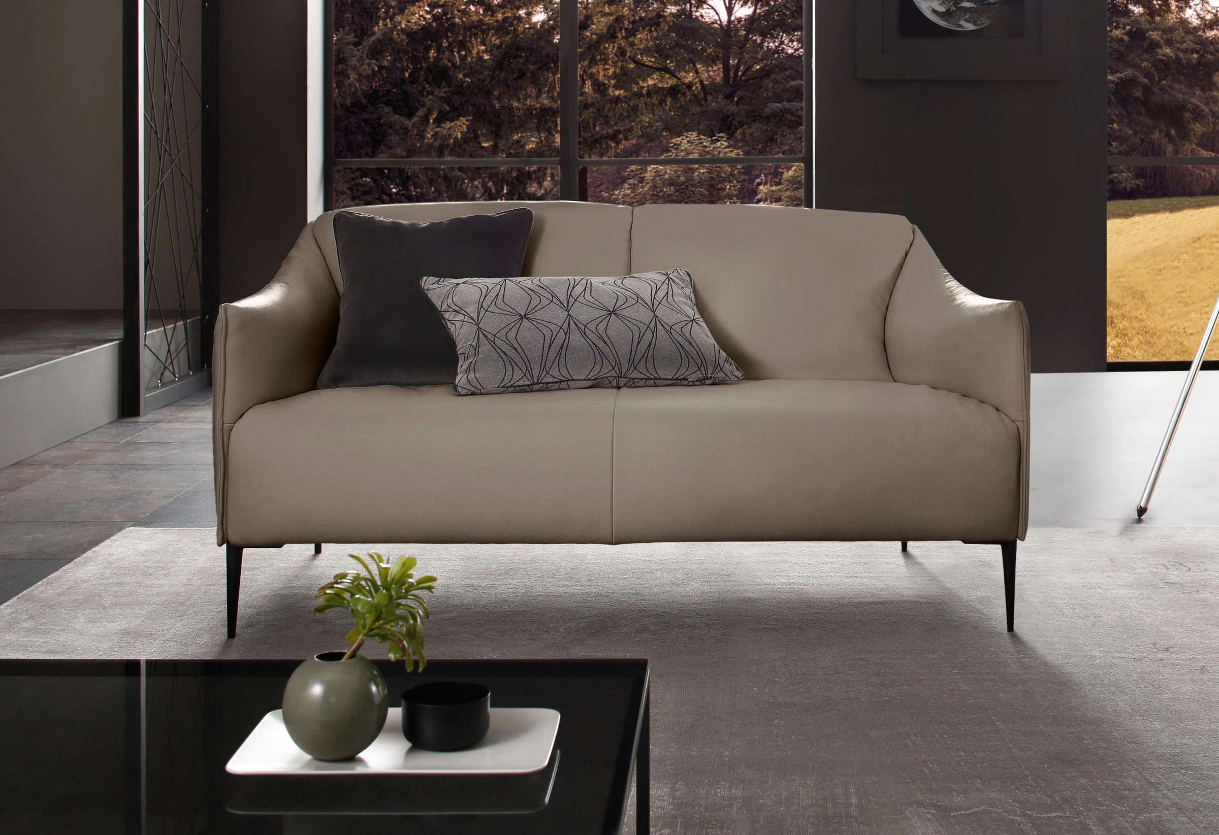 W.SCHILLIG 2-Sitzer »sally« mit Metallfüßen in Schwarz pulverbeschichtet, Breite 154 cm