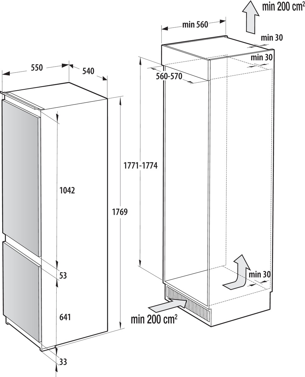 GORENJE Einbaukühlgefrierkombination »RKI517D61«