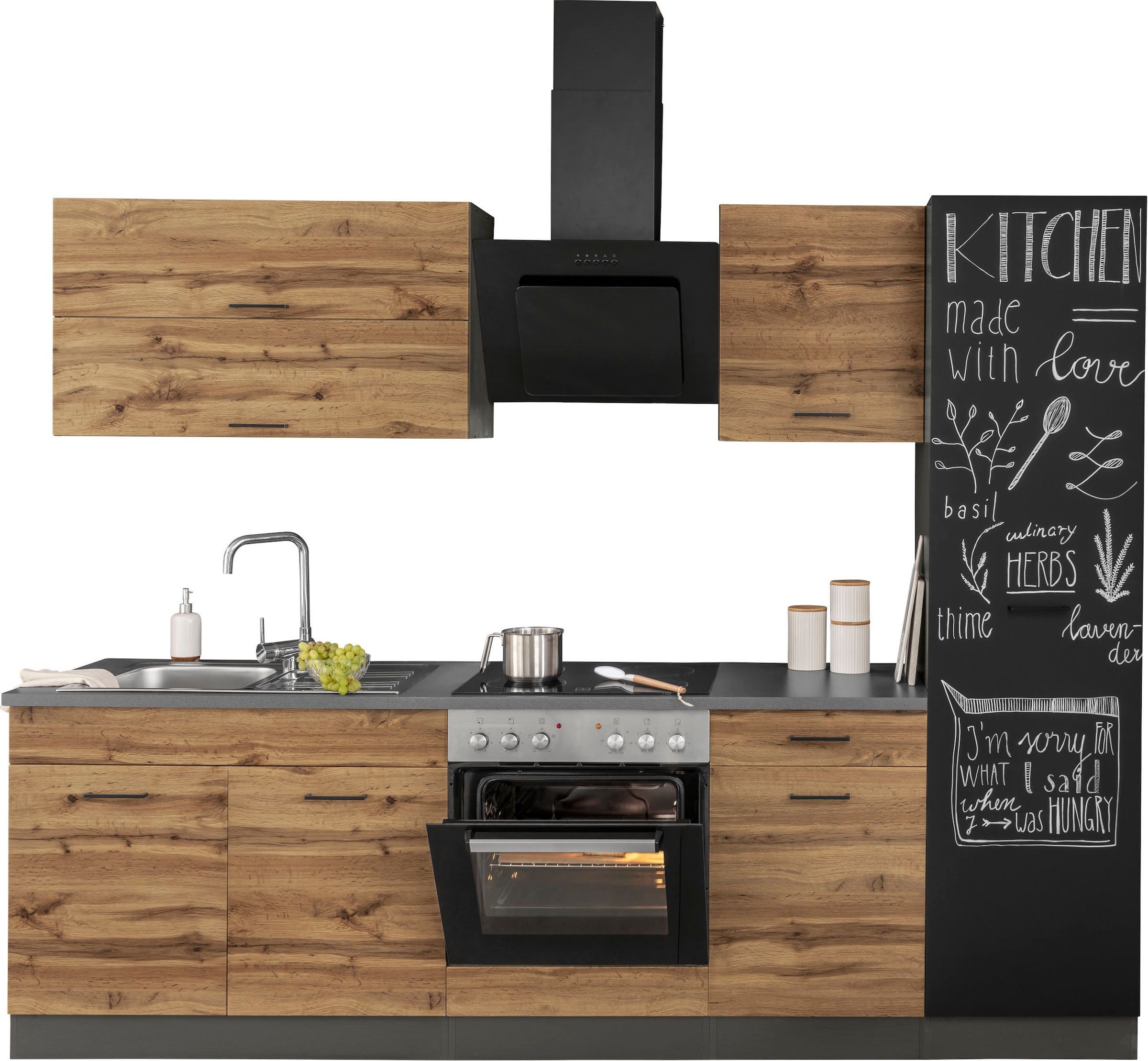 KOCHSTATION Küchenzeile »KS-Trier«, mit E-Geräten, Breite 260 cm