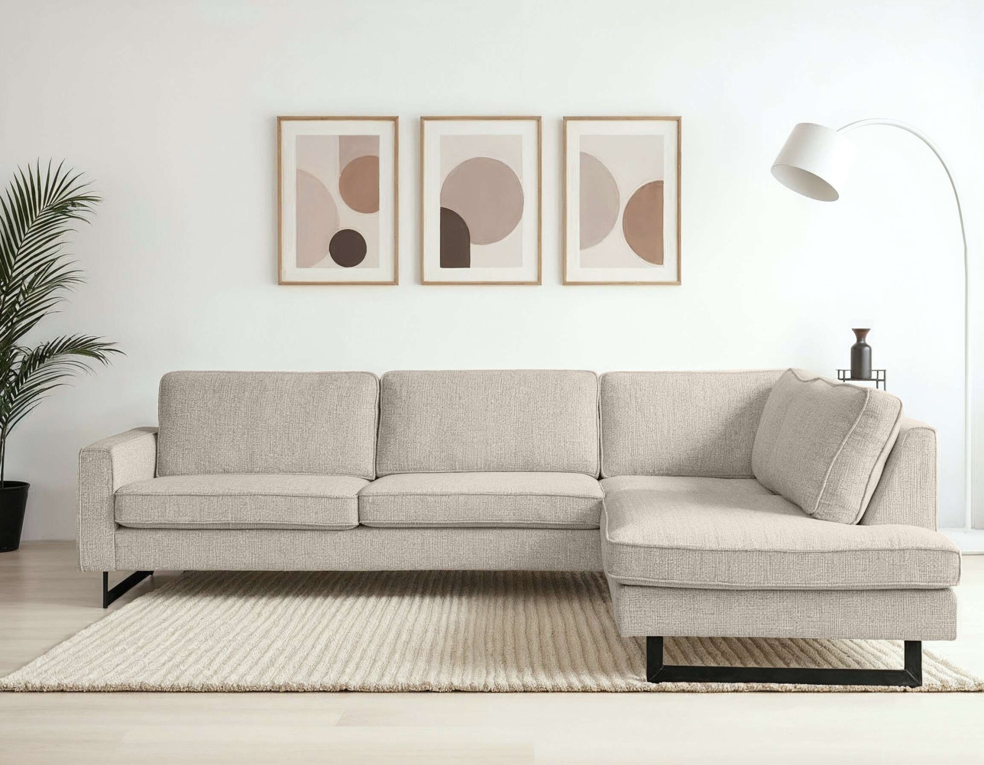 PLACES OF STYLE Ecksofa »Pinto, 290 cm, Cord, Chenille, Lederoptik, Ottoman günstig online kaufen