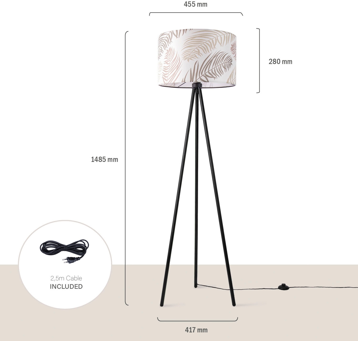 Paco Home Stehlampe »Trina Kuba«, Leuchtmittel E27 | ohne Leuchtmittel, Wohnzimmer Kinderzimmer Lampenschirm Zimmer Deko Schlafzimmer Palme