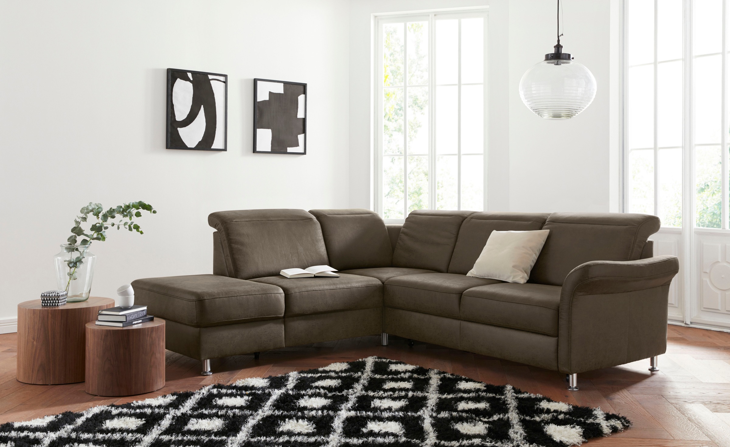 sit&more Ecksofa »Darwin L-Form«, inklusive Federkern, wahlweise mit Kopfte günstig online kaufen