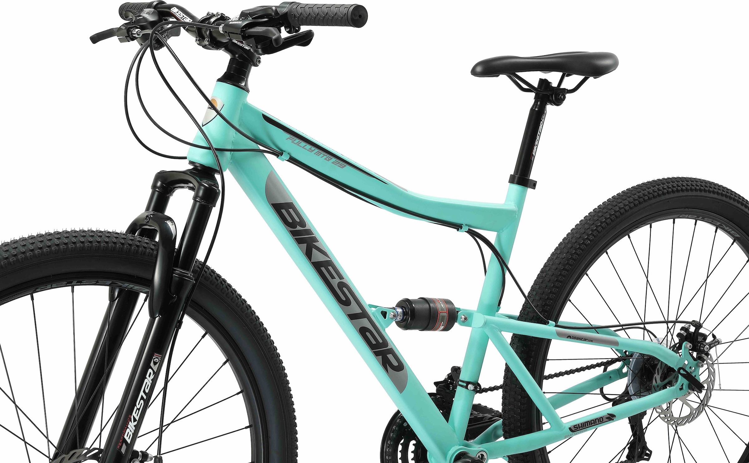 Bikestar Mountainbike, 21 Gang, Shimano, RD-TY300 Schaltwerk, Kettenschaltung, für Damen und Herren, Kettenschaltung