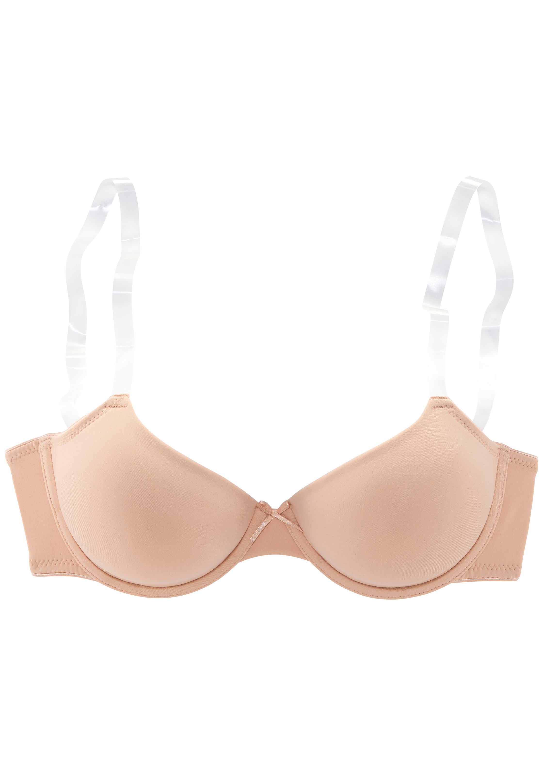 LASCANA Schalen-BH »Ela«, mit transparenten Trägern, perfect basic mit Bügel, Basic Dessous