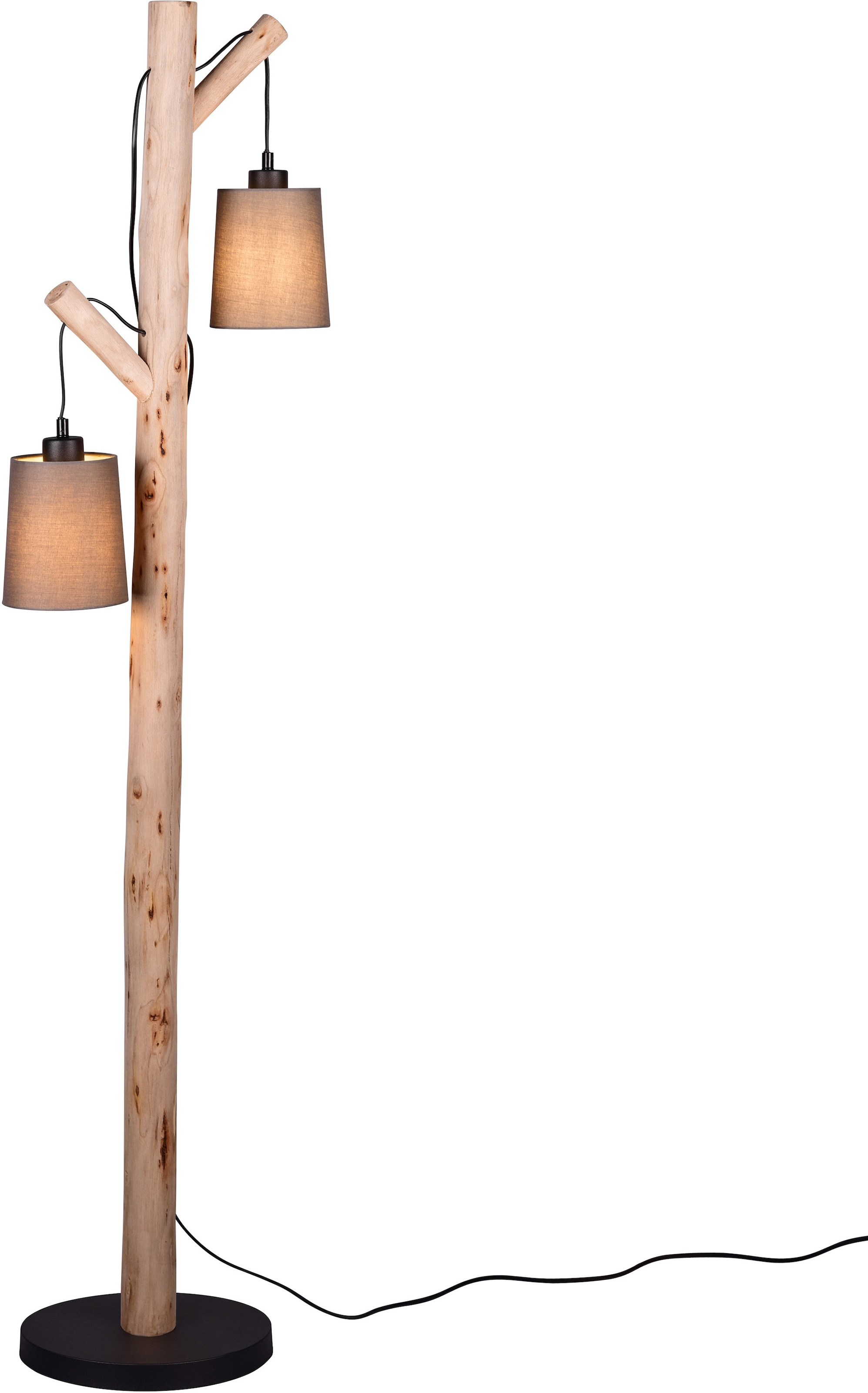 Stehlampe »Pitholm«, 2 flammig-flammig, Stehleuchte aus naturbel.Echtholz mit...
