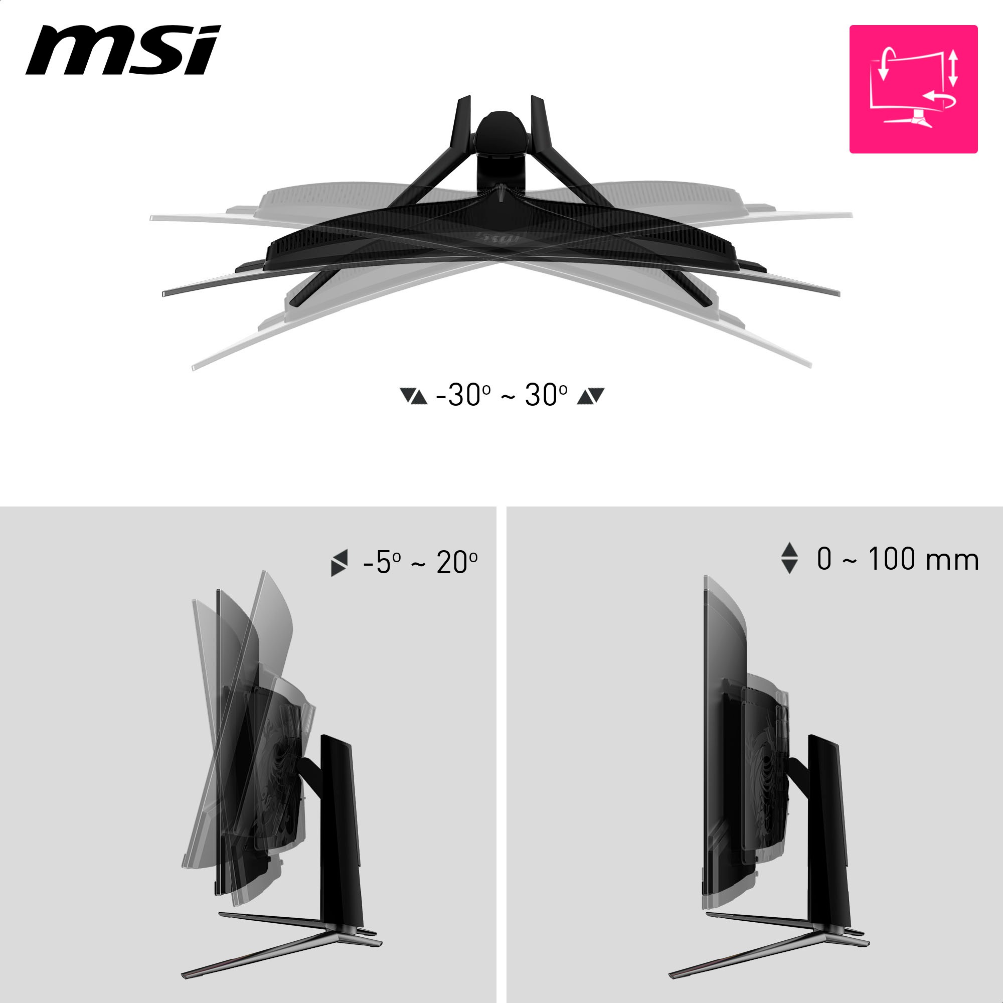 MSI Curved-Gaming-Monitor »MPG 321CURX QD-OLED«, 80 cm/32 Zoll, 3840 x 2160 px, 4K Ultra HD, 0,03 ms Reaktionszeit, 240 Hz