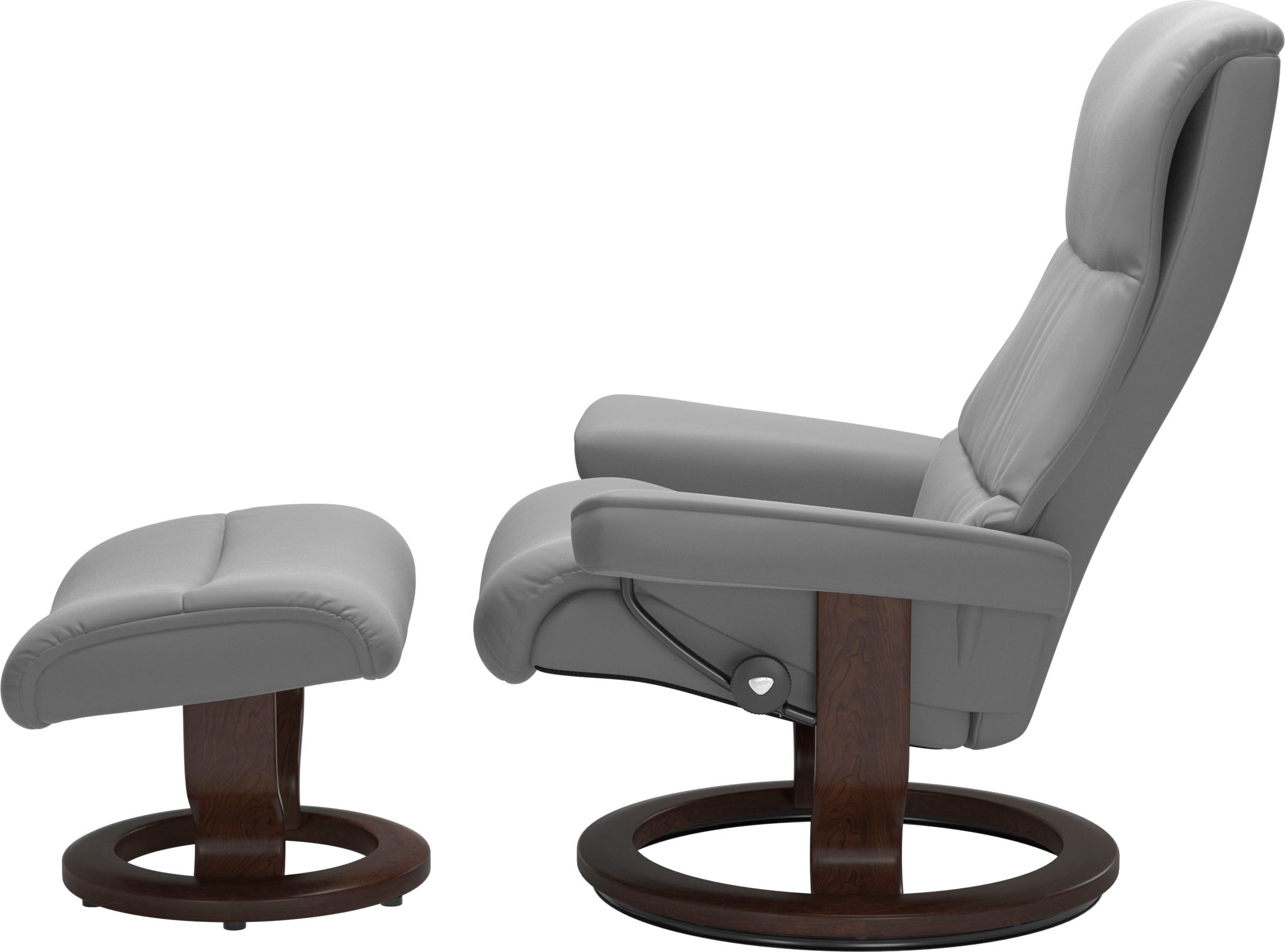Stressless® Relaxsessel »View«, (Set, Relaxsessel mit Hocker), mit Classic Base, Größe M,Gestell Braun