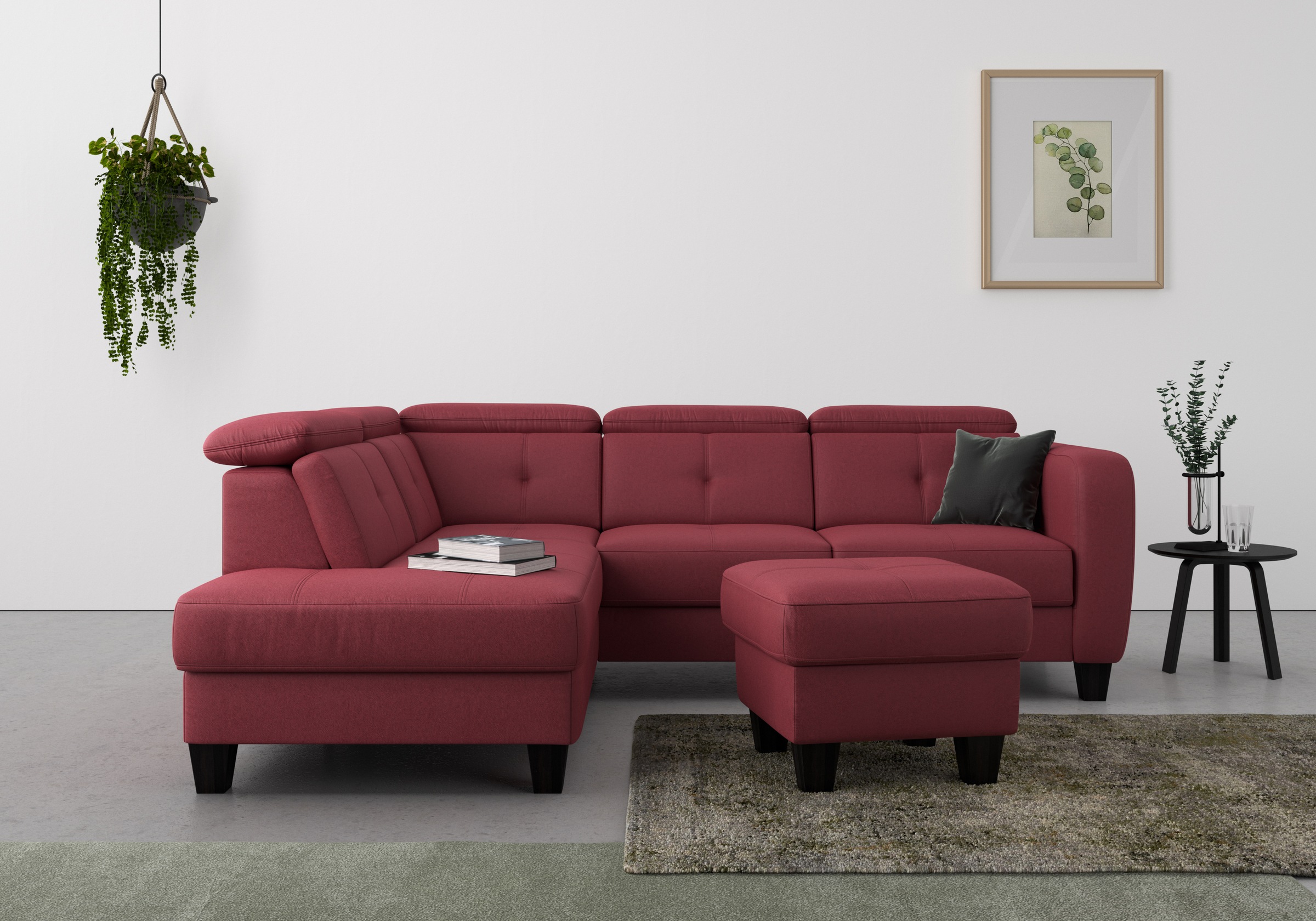 sit&more Ecksofa »Belluci L-Form«, inklusive Federkern, wahlweise mit Bettfunktion und Bettkasten