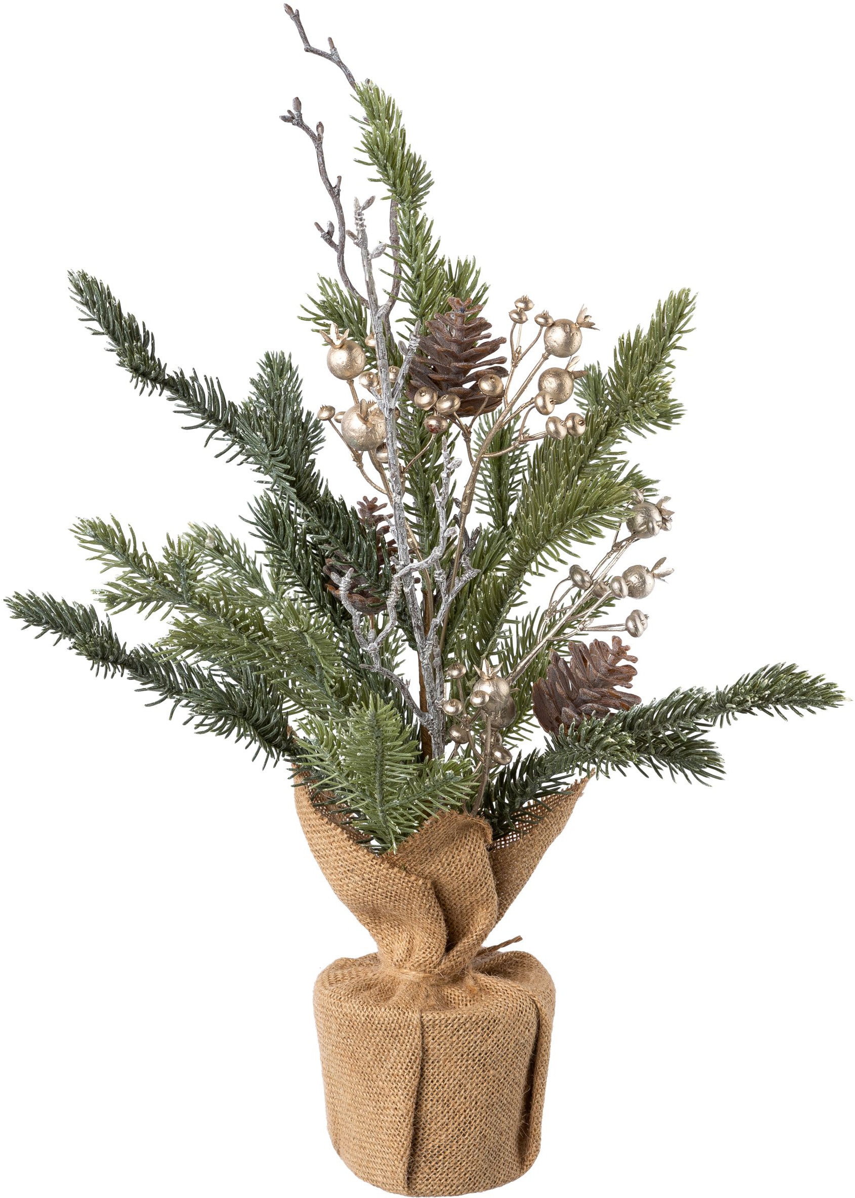 Creativ green Künstlicher Weihnachtsbaum »Weihnachtsdeko, künstlicher Christbaum, Tannenbaum«, mit Zapfen, Beeren und Deko-Ast