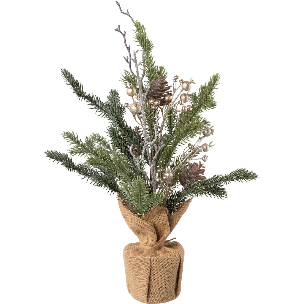 Creativ green Künstlicher Weihnachtsbaum »Weihnachtsdeko, künstlicher Christbaum, Tannenbaum«, mit Zapfen, Beeren und Deko-Ast