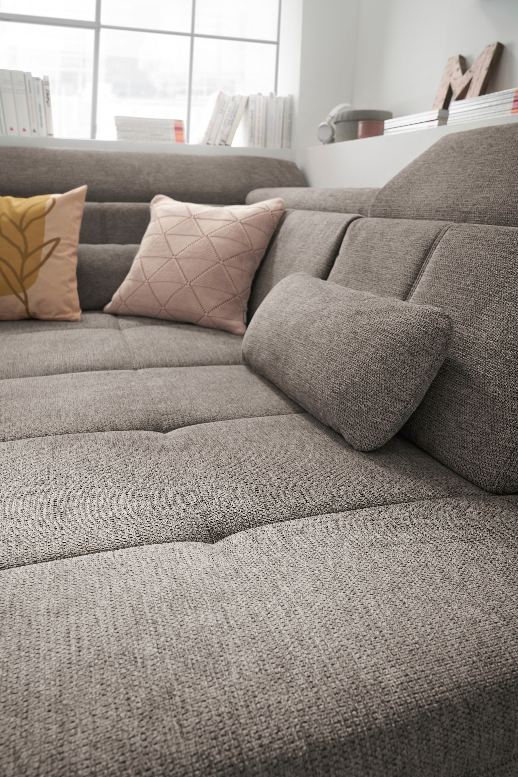 set one by Musterring Ecksofa Kaltschaumpolsterung, Flachgewebe, whlw. mit Funktionen, Sitzhöhe 49