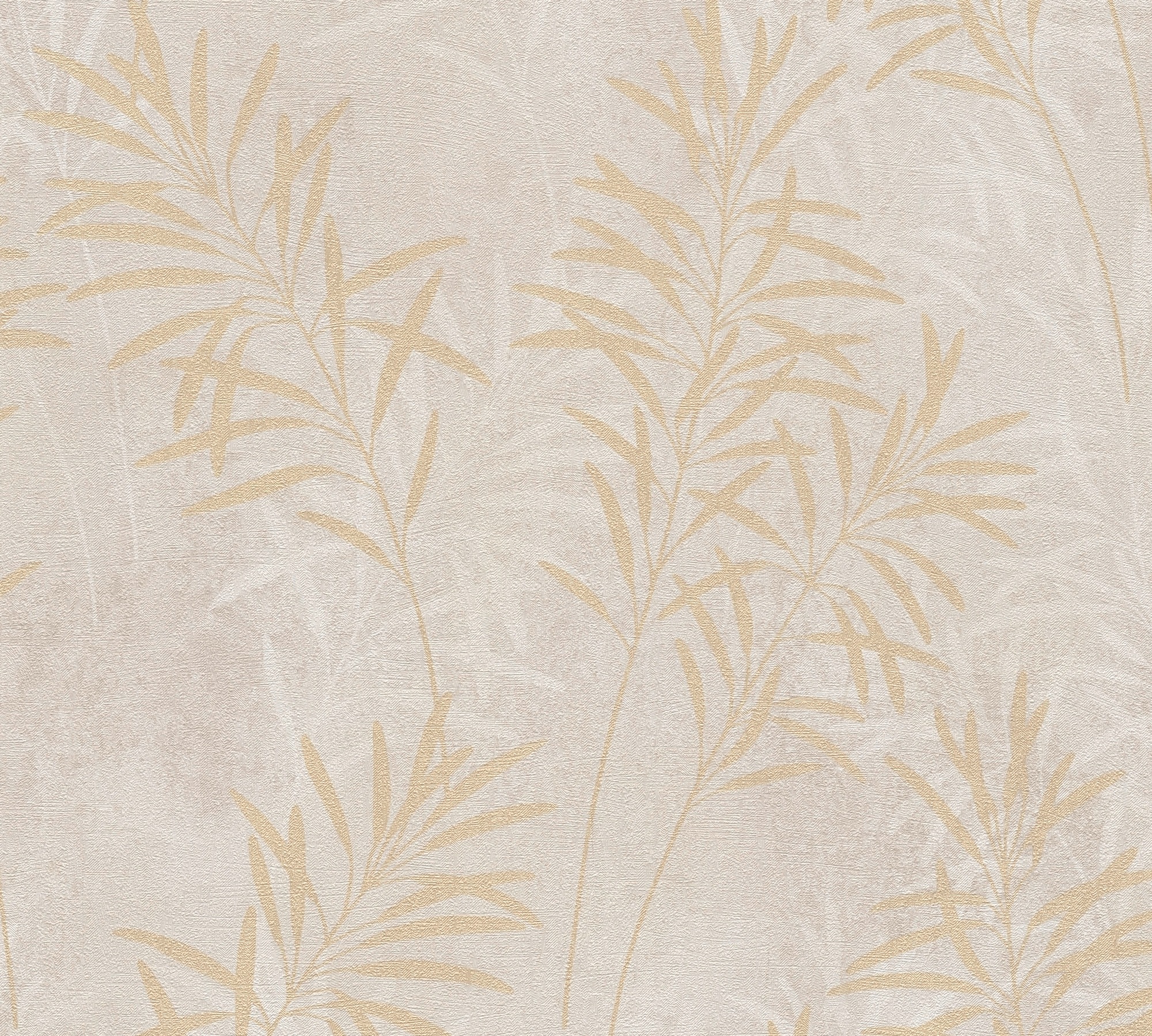 A.S. Création Vliestapete »Terra Tapete Floral Blätter«, matt-gemustert-neutral, Landhaus-Tapete Natur Metallic Tapeten Wohnzimmer Schlafzimmer Küche