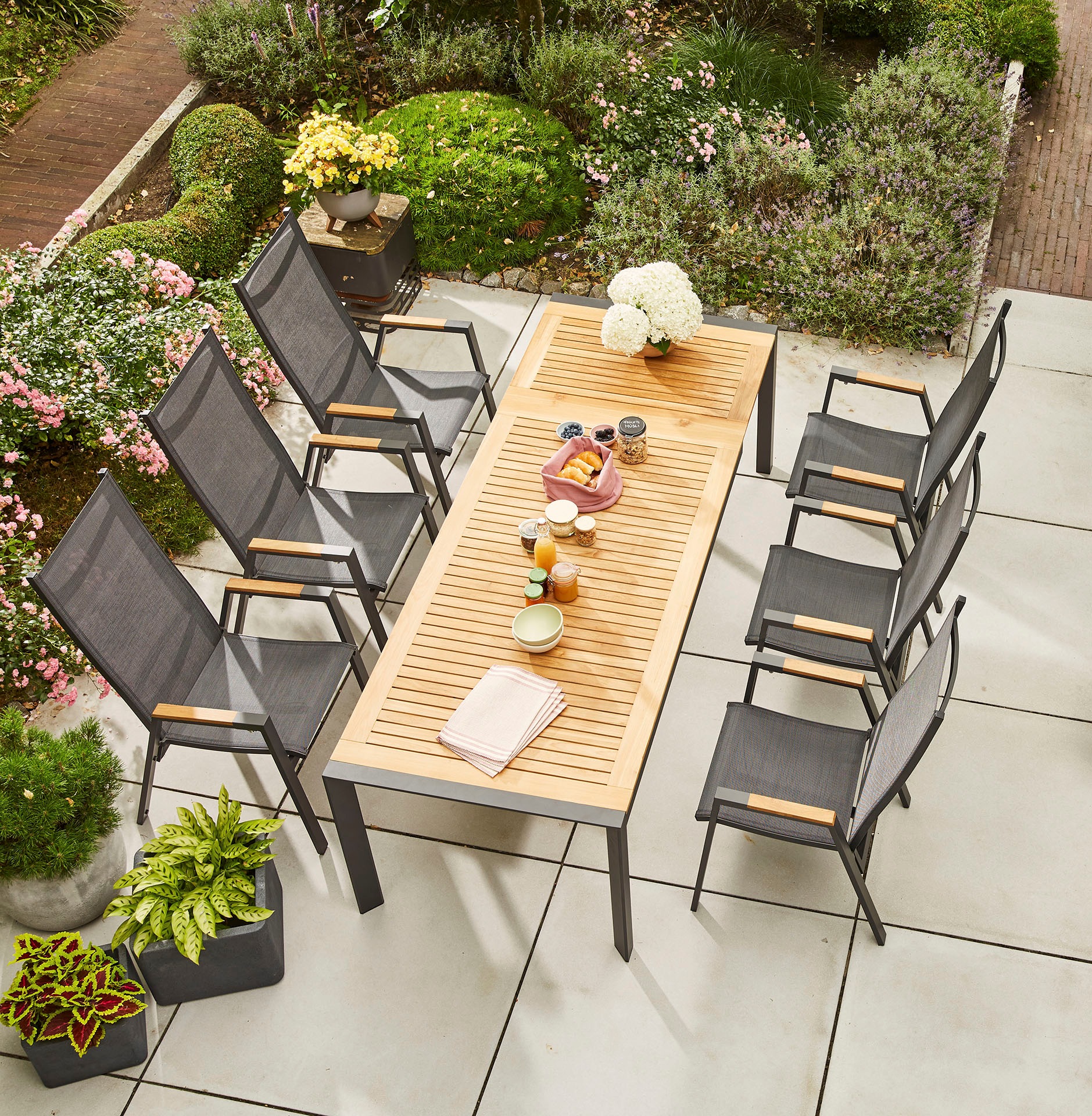 Siena Garden Garten-Essgruppe »Savona / Zurigo«, (Set, 7 tlg.), bestehend aus 6 Sesseln und 1 Tisch