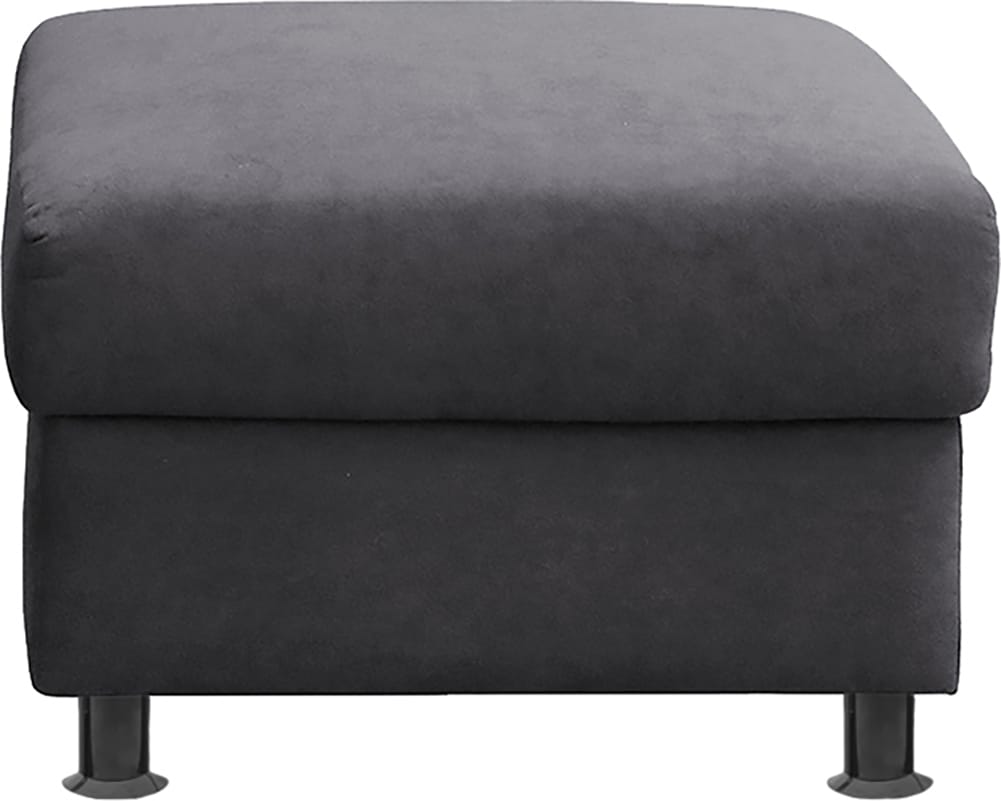 TRENDMANUFAKTUR Hocker »Rondo, Polsterhocker zur Serie, Breite 67 cm, Füße schwarz«, Fußhocker wahlweise mit Federkern, in verschiedenen Bezügen bestellbar