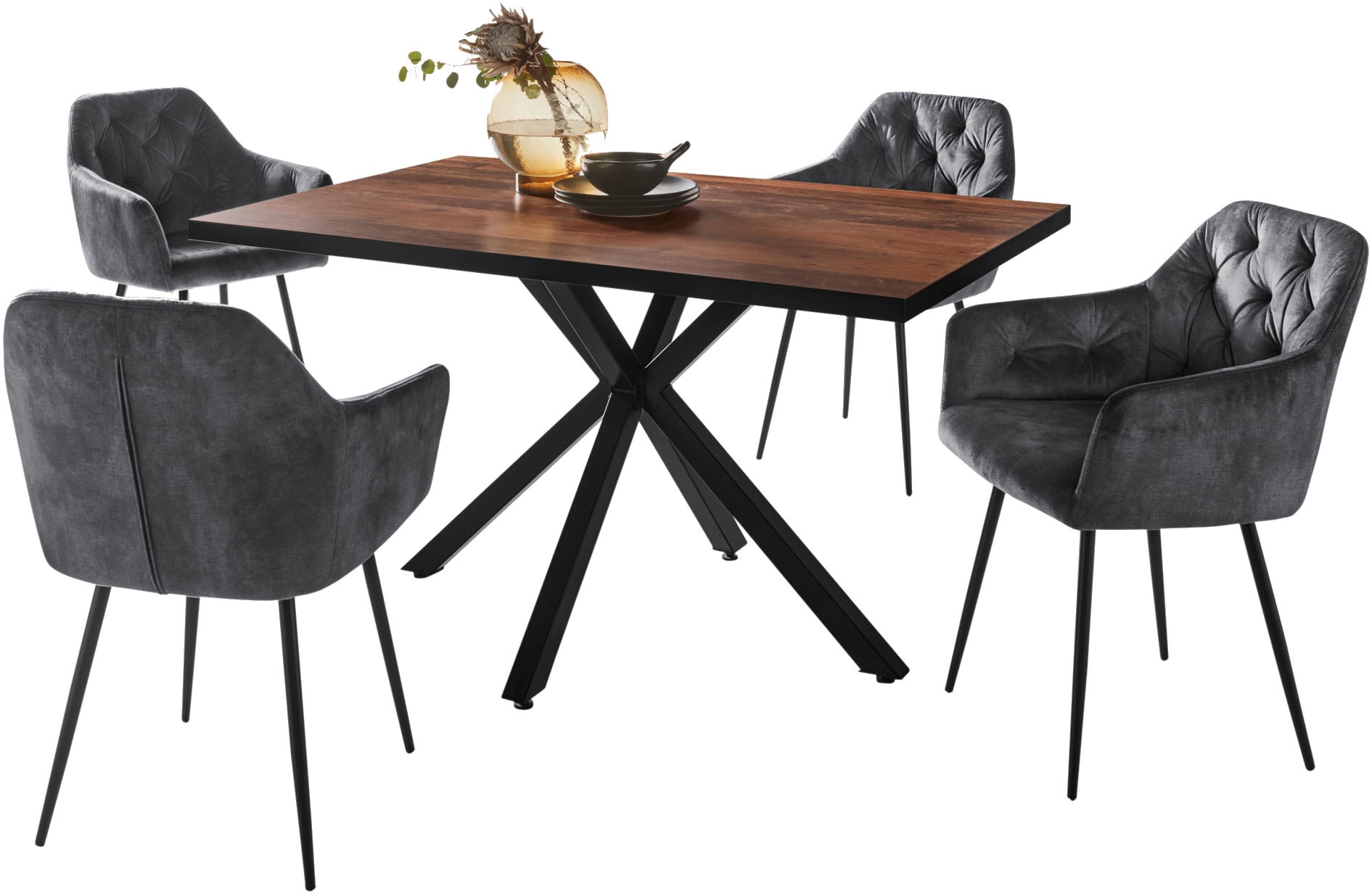 HELA Essgruppe »CLEO Tischgruppe Bestseller«, (Set, 5 tlg., 1 Tisch / 4 Stü günstig online kaufen