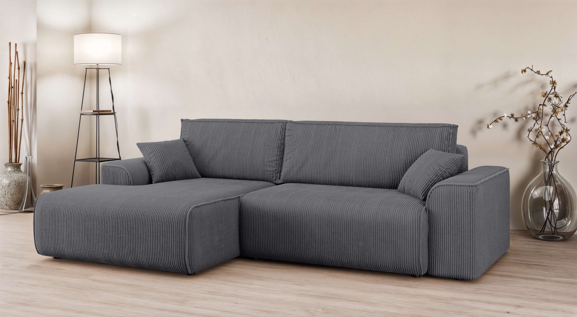 Home affaire Ecksofa »Santenay mit Bettfunktion und Bettkasten, Maße: B/T/H günstig online kaufen