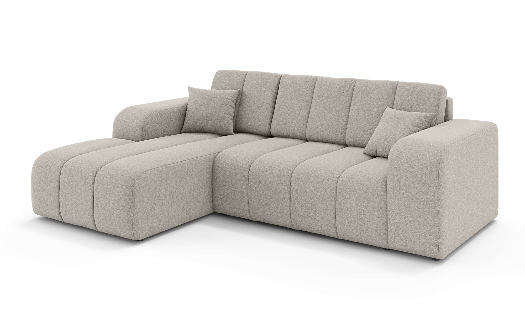 INOSIGN Ecksofa »CASSY L-Form, Schlafsofa mit Bettkasten, Maße B/T/H: 245/165/88 cm«, mit 2 Rückenkissen, Recamiere rechts oder links bestellbar