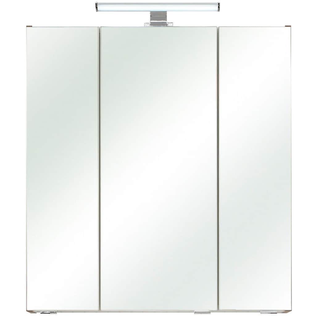 Saphir Badmöbel-Set »Quickset 943 4-teilig, Glaswaschtisch und LED-Spiegelschrank«, (Set, 4 St.)
