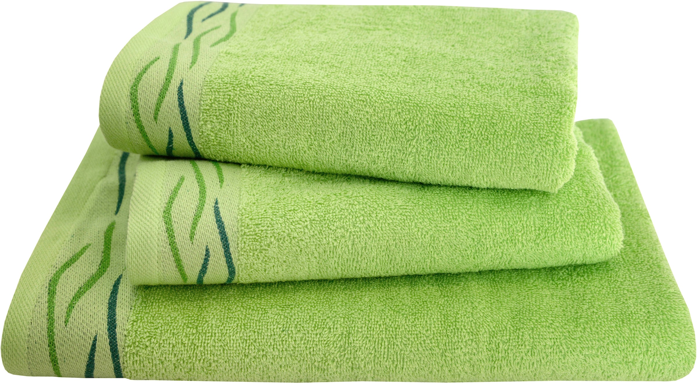Dyckhoff Handtuch Set »Wave«, Set, 3 tlg., Frottier, mit Jacquard-Bordüre;4 günstig online kaufen