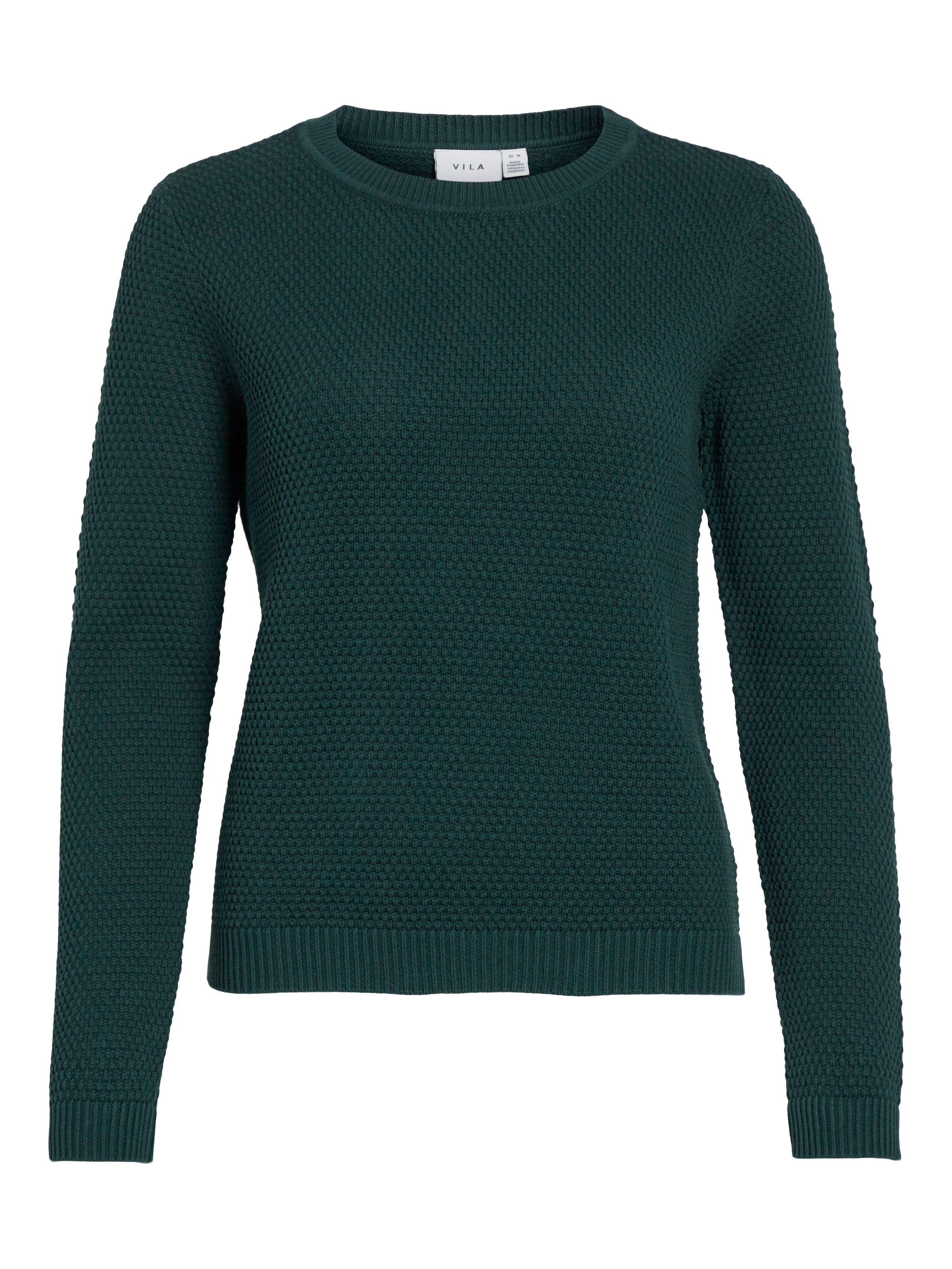 Vila Rundhalspullover »VIDALO O-NECK L/S KNIT TOP- NOOS« Baumwolle, regular fit