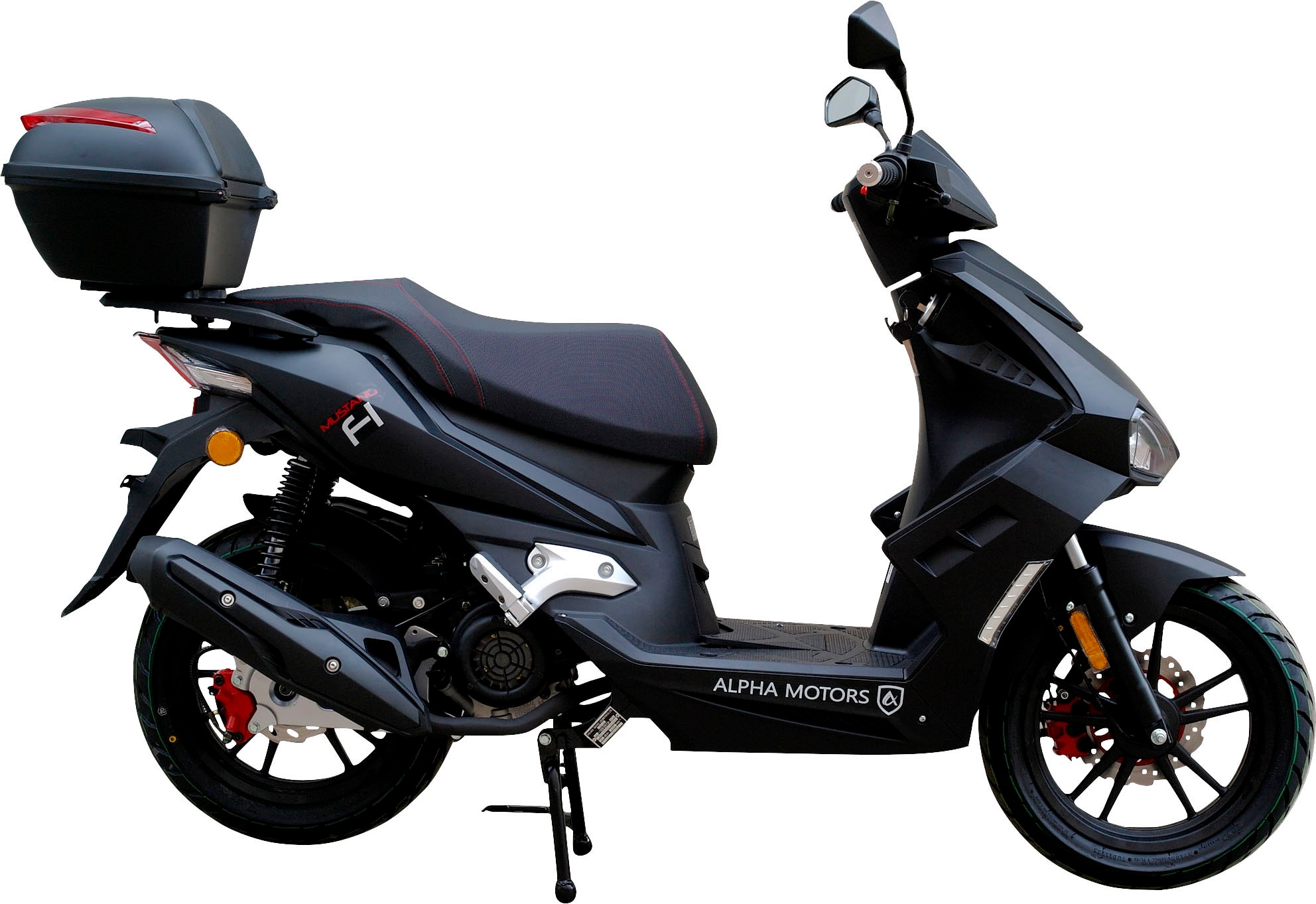 Alpha Motors Motorroller »Mustang FI«, 125 cm³, 85 km/h, Euro 5+, 7,75 PS, (Spar-Set, 2 tlg., mit Topcase), mit USB-Anschluss