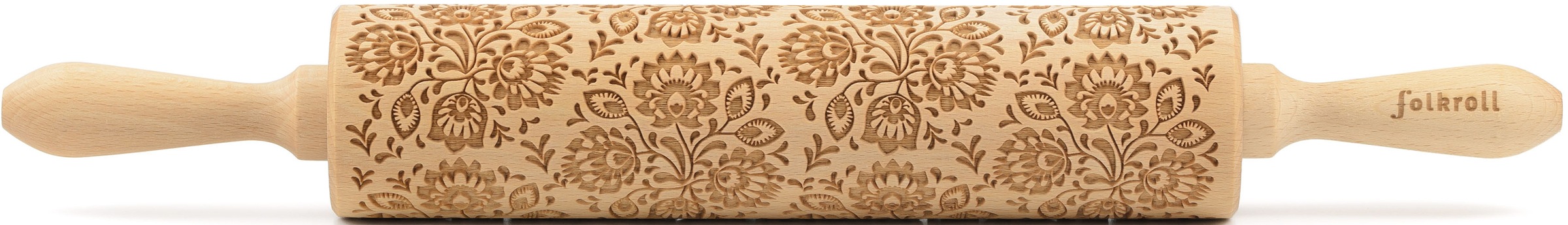 FOLKROLL Teigroller »3D-Motiv-Teigrolle« Floral braun