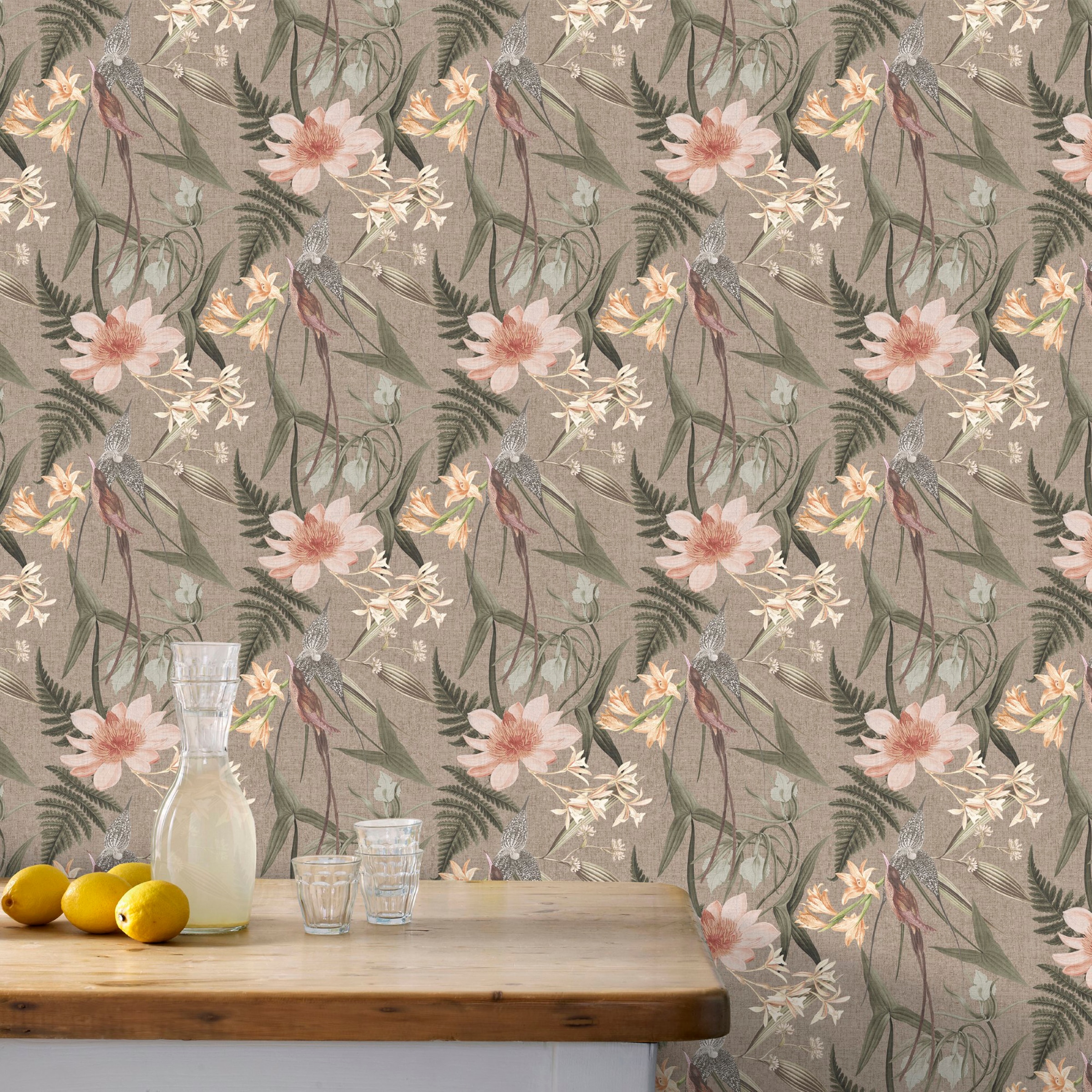 Superfresco Easy Vliestapete »Superfresco Easy Vliestapete PARADISE GARDEN TAUPE« botanisch aufgeschäumt Superfresco Easy Vliestapete PARADISE GARDEN TAUPE