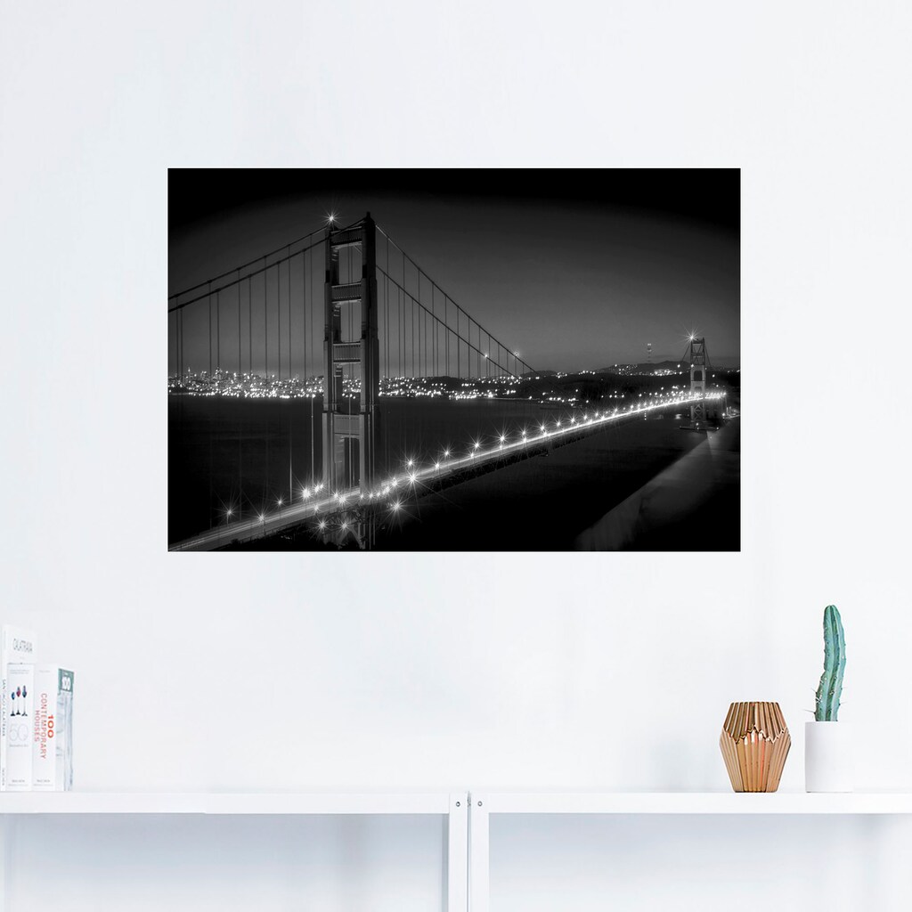 Artland Wandbild »Golden Gate Bridge am Abend«, San Francisco, (1 St.)