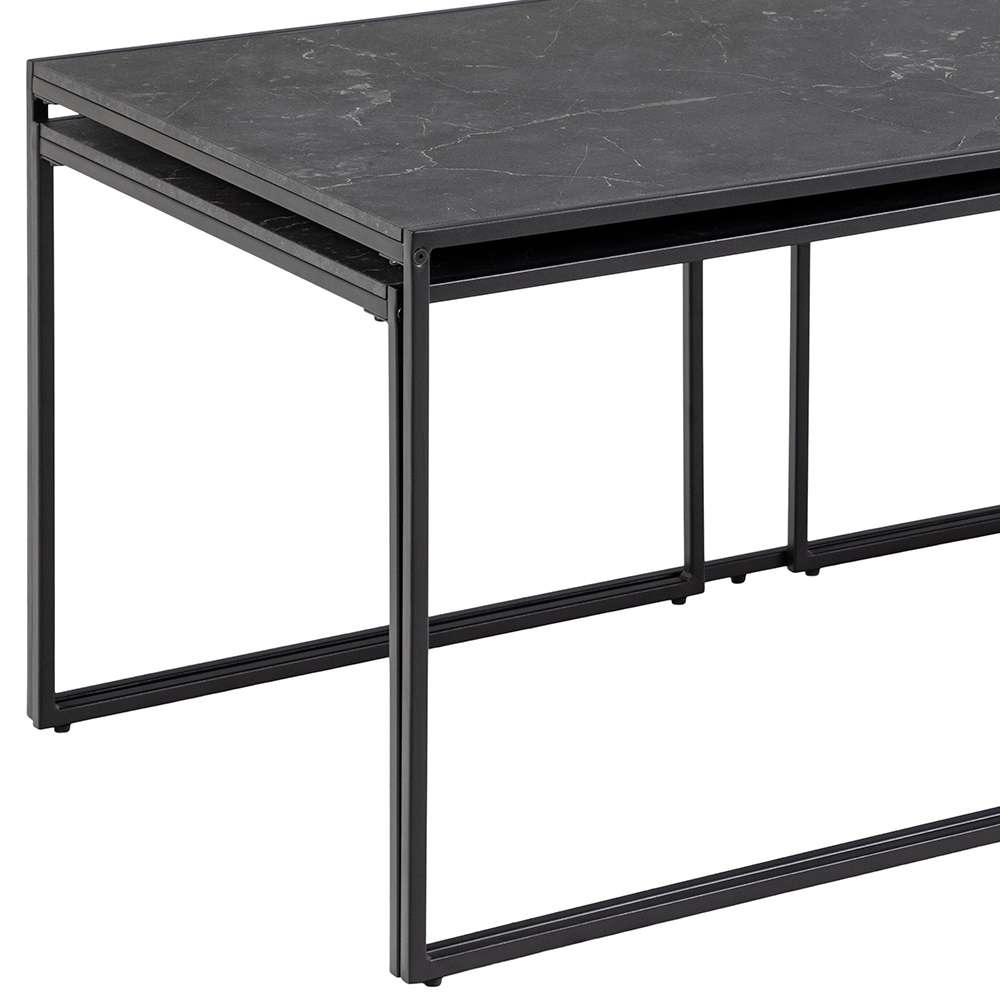 ACTONA GROUP Beistelltisch »Infinity«, (Set, 3 Stück), Satz mit Tischen, Schlittenbeine aus schwarzem Metall, (Set, 2 st)