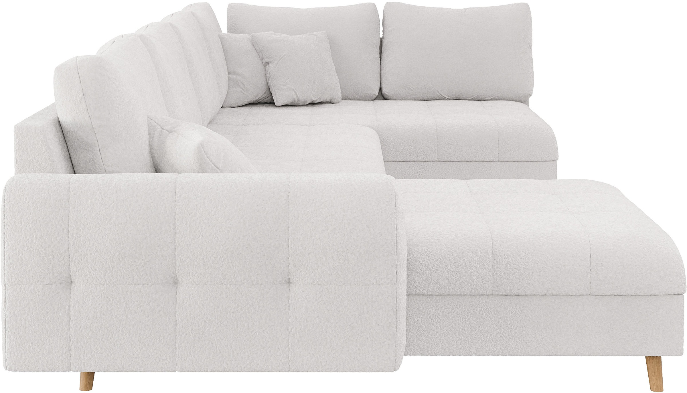 Home affaire Wohnlandschaft »CHARRE U-Form mit Ottomane, Maße B/T/H: 310/161/81 cm«, feine Steppung, lose Rücken- und Zierkissen, auch in Cord und Bouclé