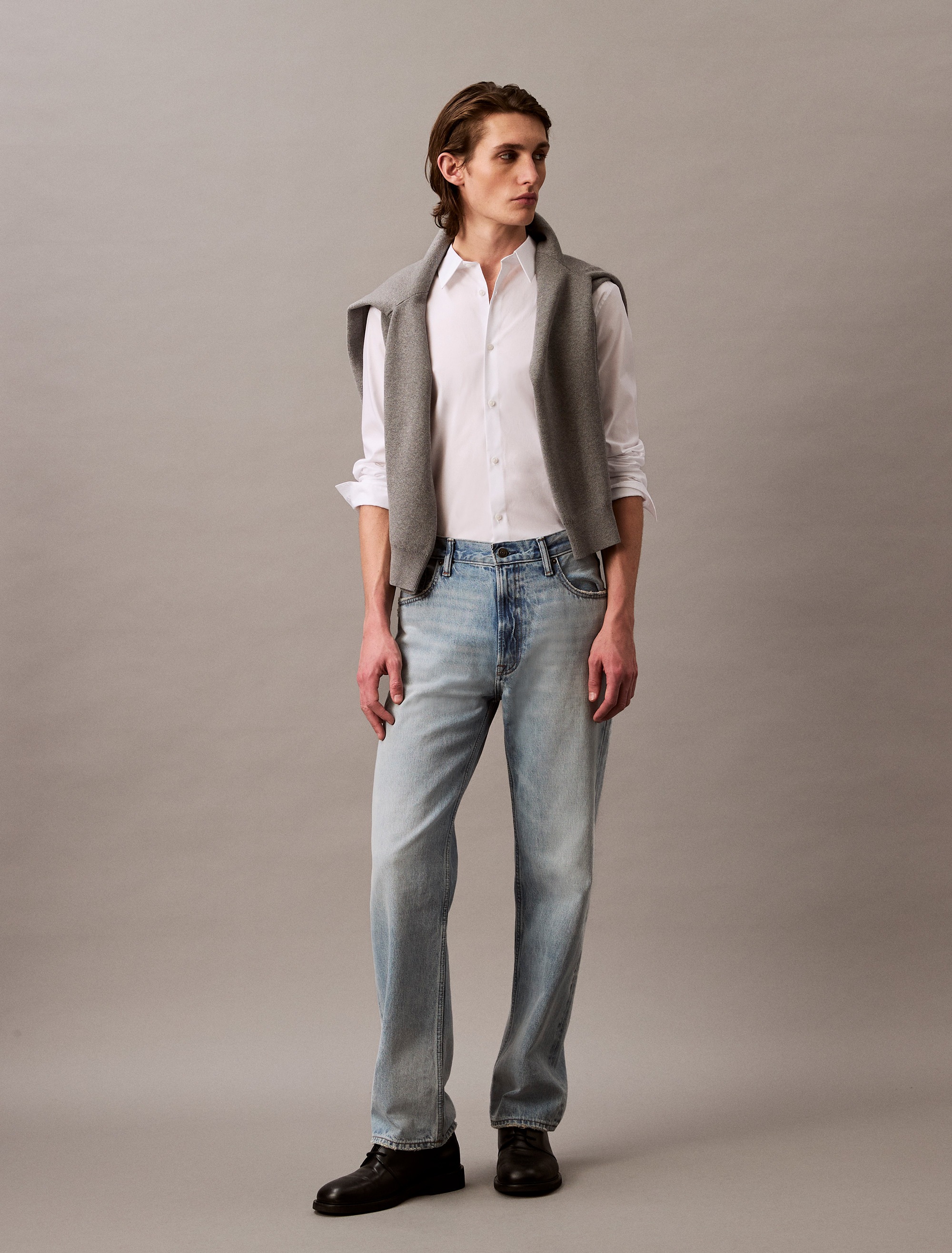 Calvin Klein Langarmhemd »LONG SLEEVE SOLID STRETCH SLIM SHIRT«, in Unifarbe