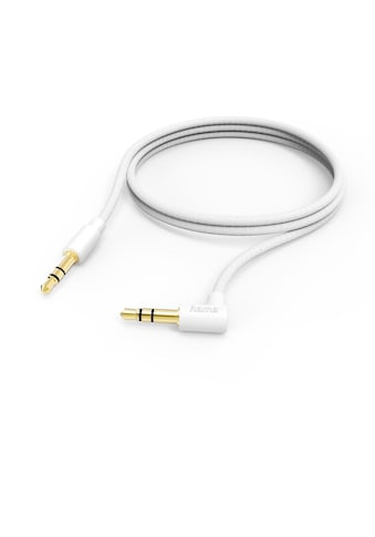 Audio-Kabel »Aux Kabel, 3,5 mm Klinke, 90° Winkelstecker, 1,0 m, Weiß«, 3,5-mm-Klinke,...