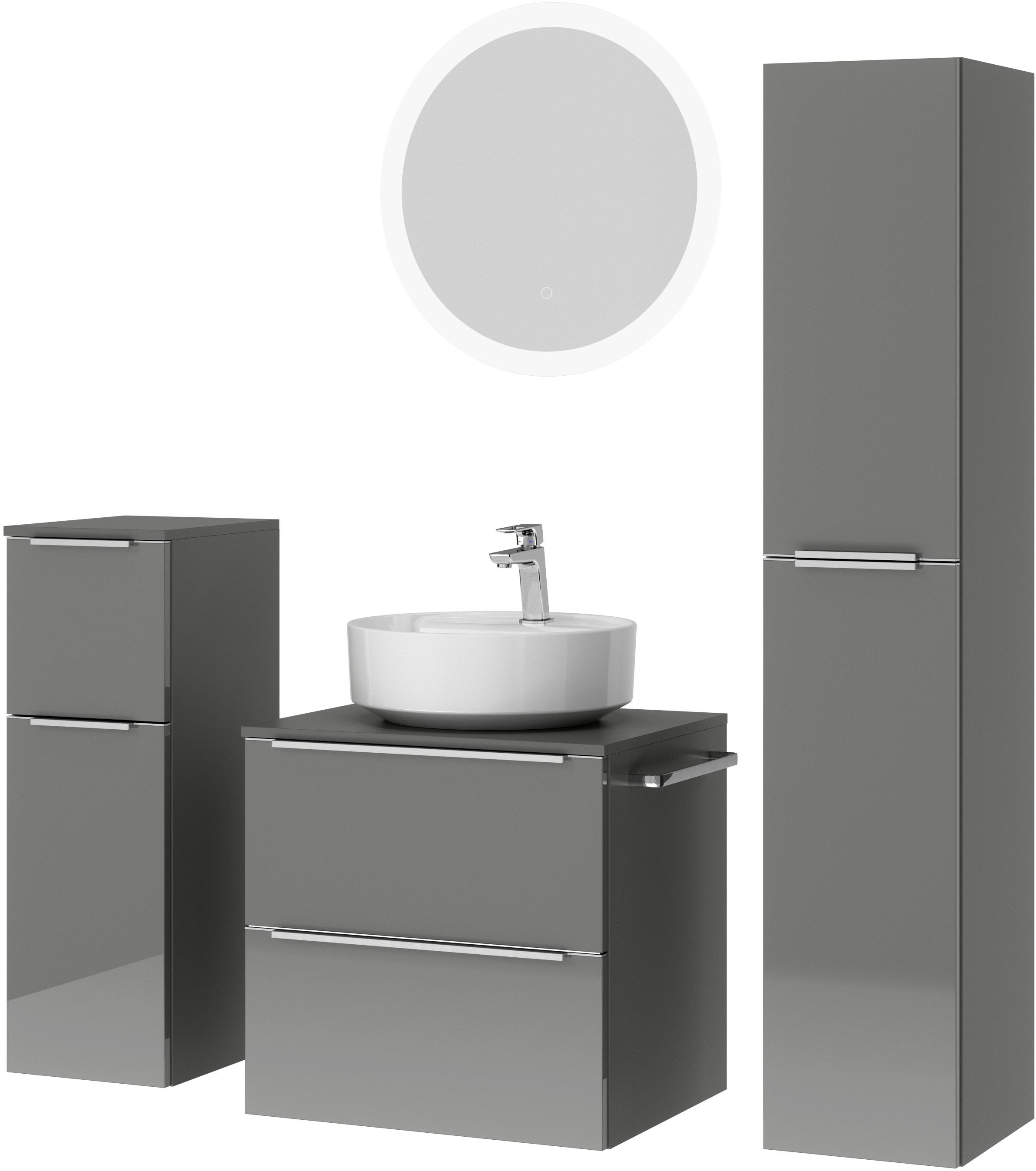 nobilia® Badmöbel-Set »Alvene«, (4 St., vormontiert, mit Soft-Close), Hochg günstig online kaufen