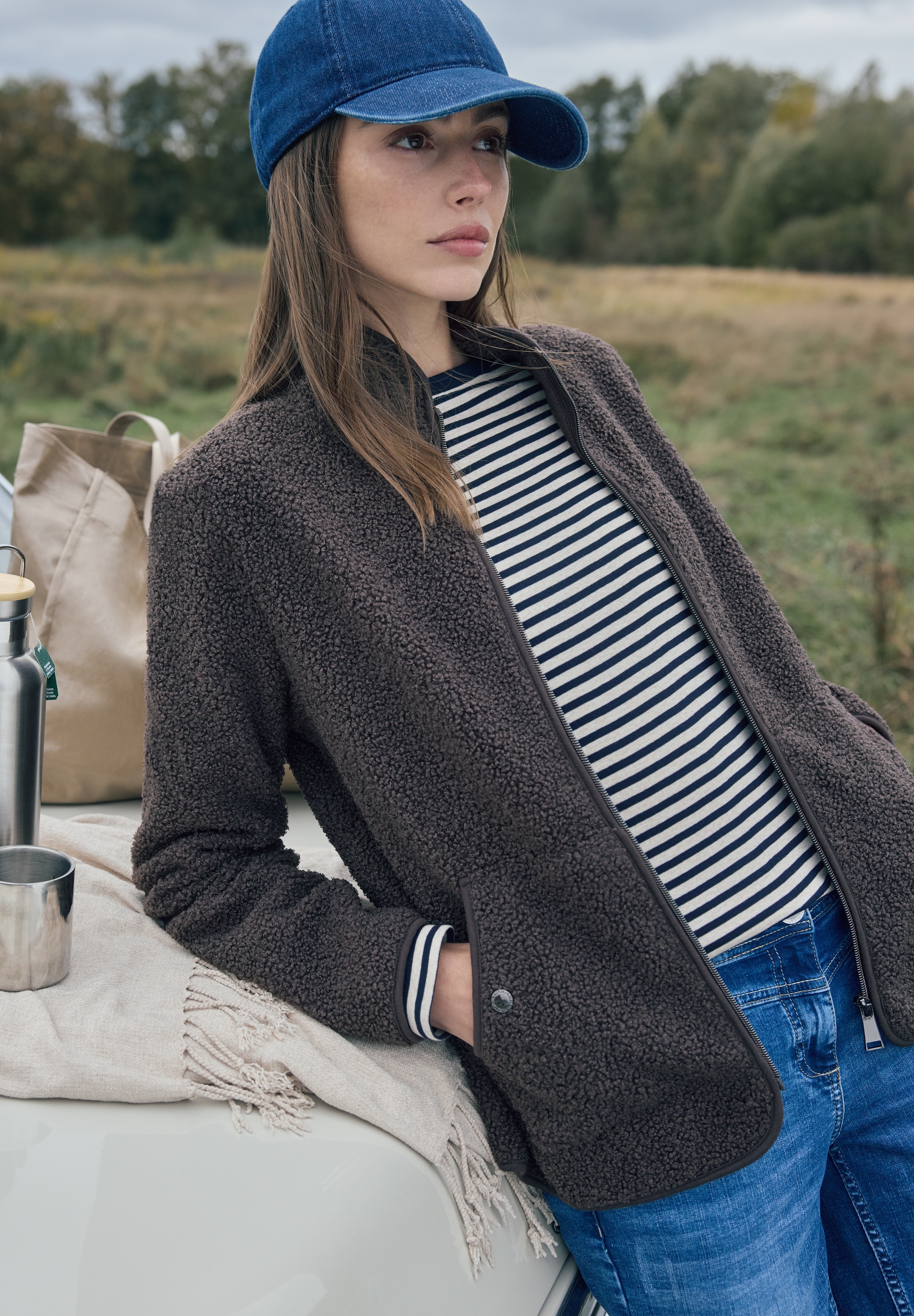 Cecil Sweatjacke mit Stehkragen