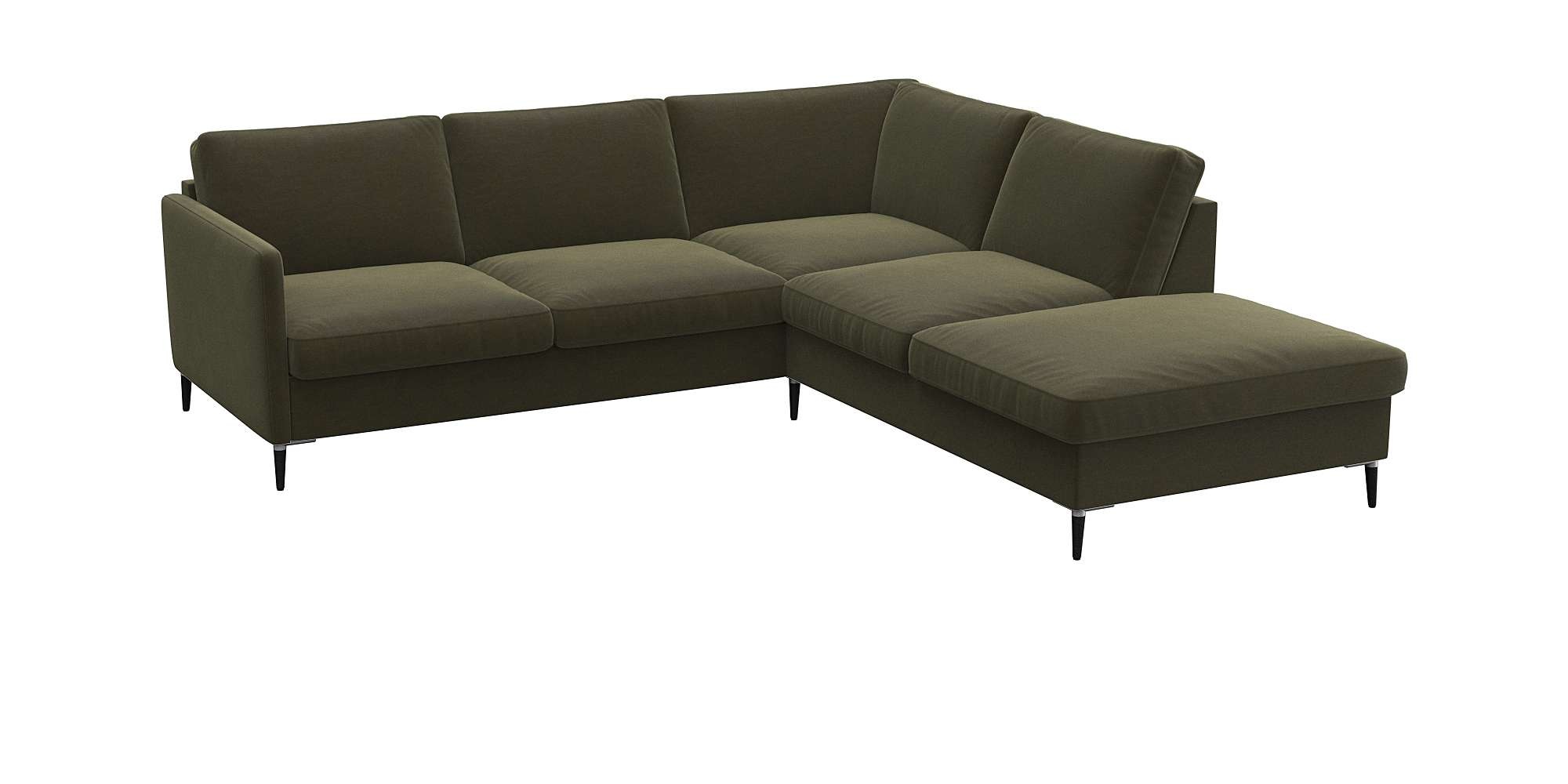FLEXLUX Ecksofa »Fiore, L-Form«, schmale Armlehnen, Füße Alu/schwarz, B/T 2 günstig online kaufen
