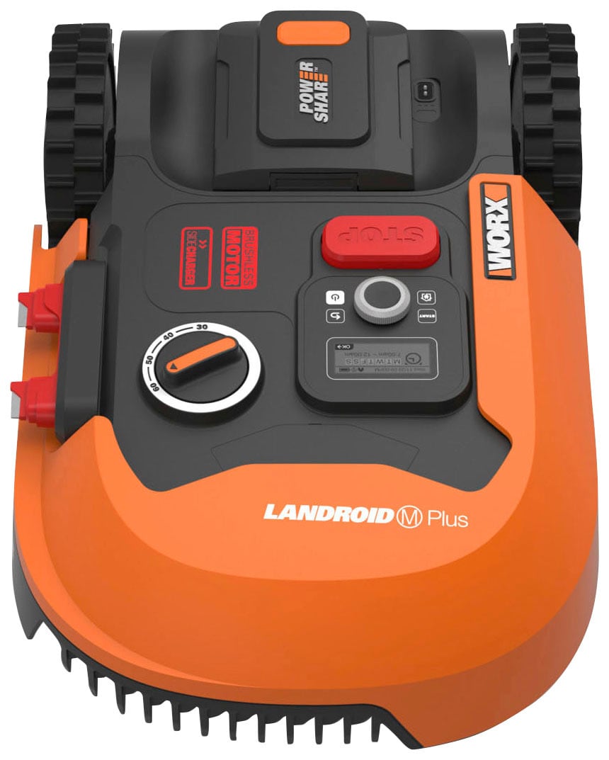 Worx Rasenmähroboter »Landroid M700 Plus«, (Set), 700m², 20V/4Ah, 18cm/30-60mm, WiFi/Bluetooth, Cut to edge, PowerShare