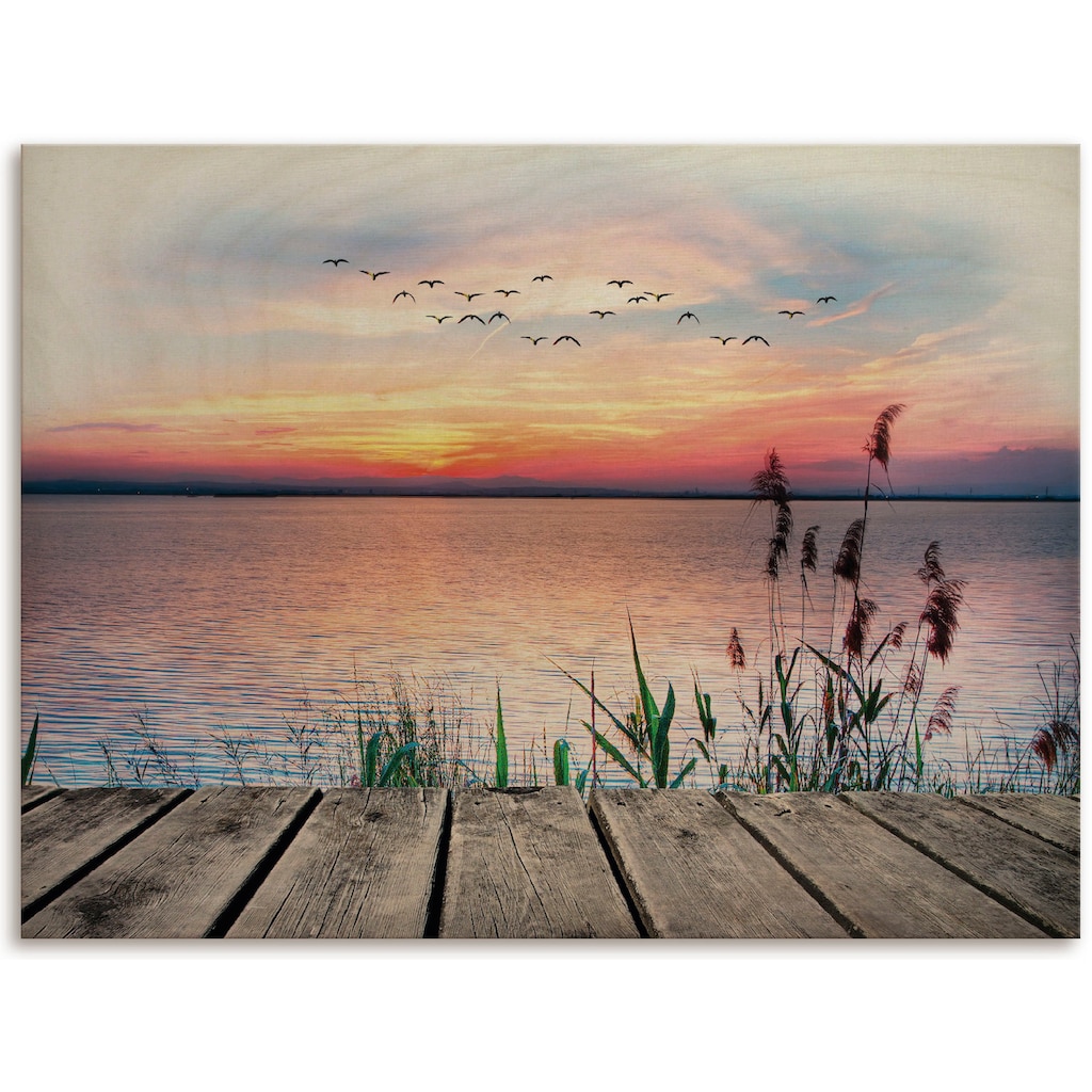 Artland Holzbild »Der See in den Farben der Wolken«, Seebilder, (1 St.)