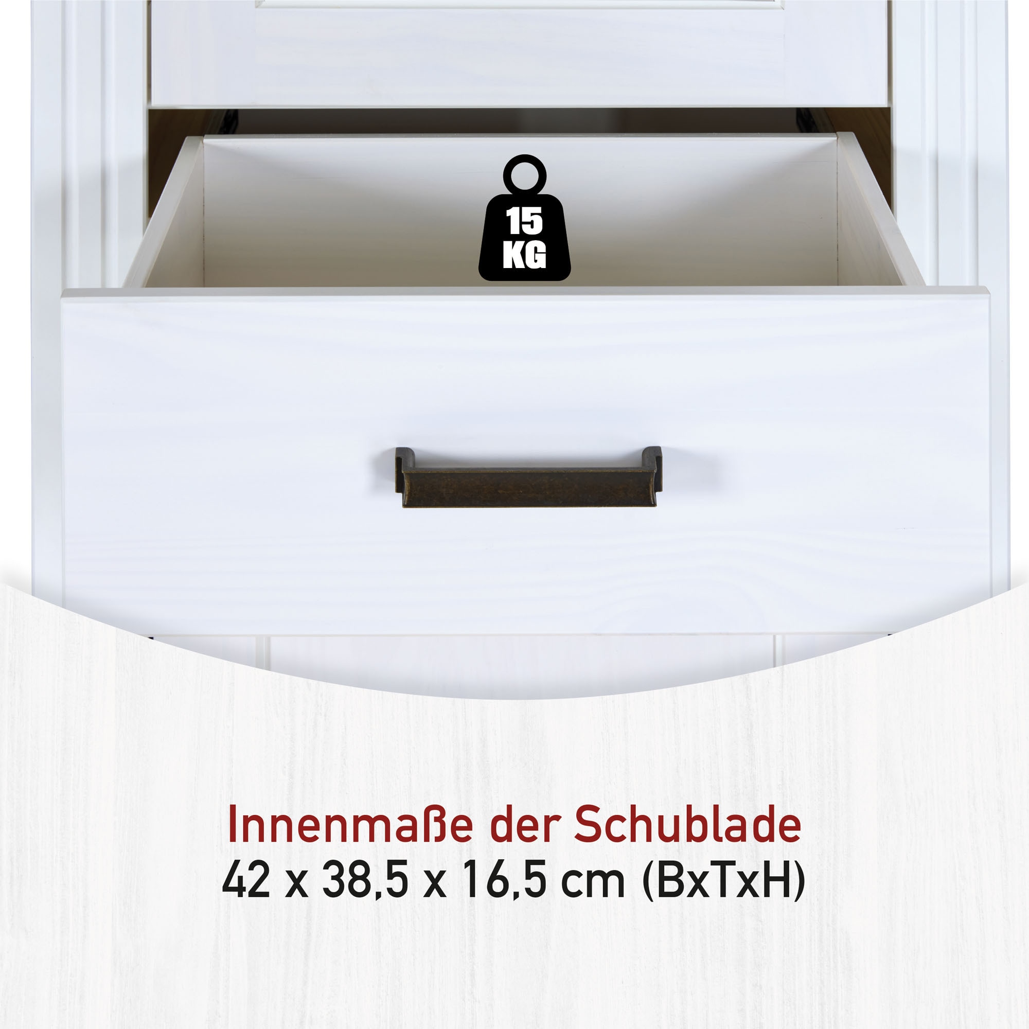 Inter Link Vitrine »Vitrine Maluno« 1 Stk. tlg. Kiefer Massiv, Soft-Close, Stauraum, BxTxH: ca. 68 x 41 x 193,1 cm