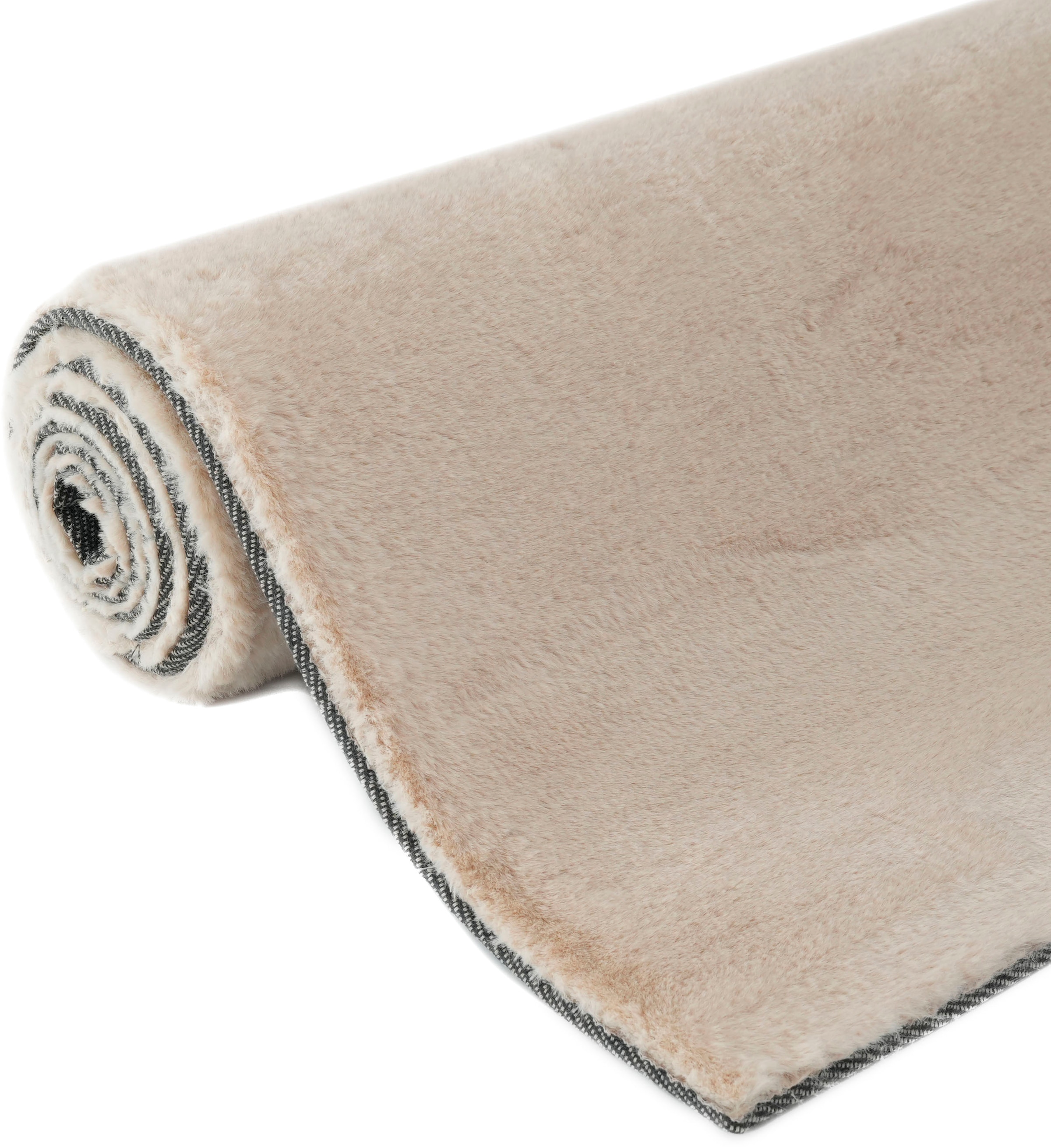 Bruno Banani Fellteppich »Rabbit 2, Kunstfell Teppich, Modern«, rechteckig, 25 mm Höhe, Kaninchenfell-Haptik, sehr weich, Wohnzimmer, Schlafzimmer, Esszimmer