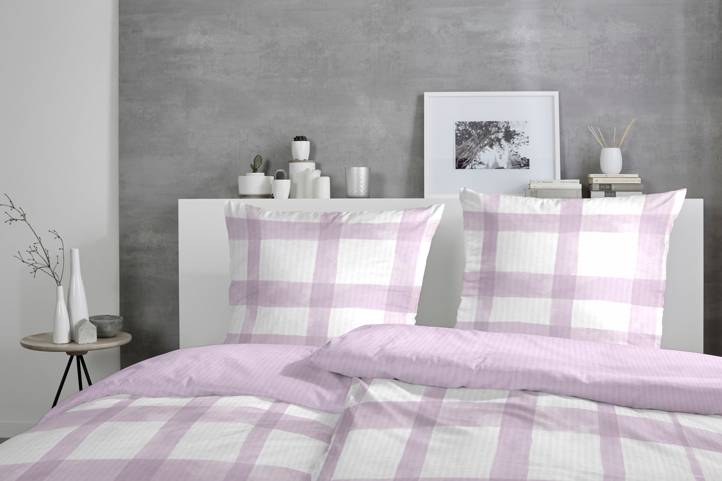 Primera Wendebettwäsche »Soft-Seersucker Bettwäsche Karo« 2 Stk. tlg. im mo günstig online kaufen