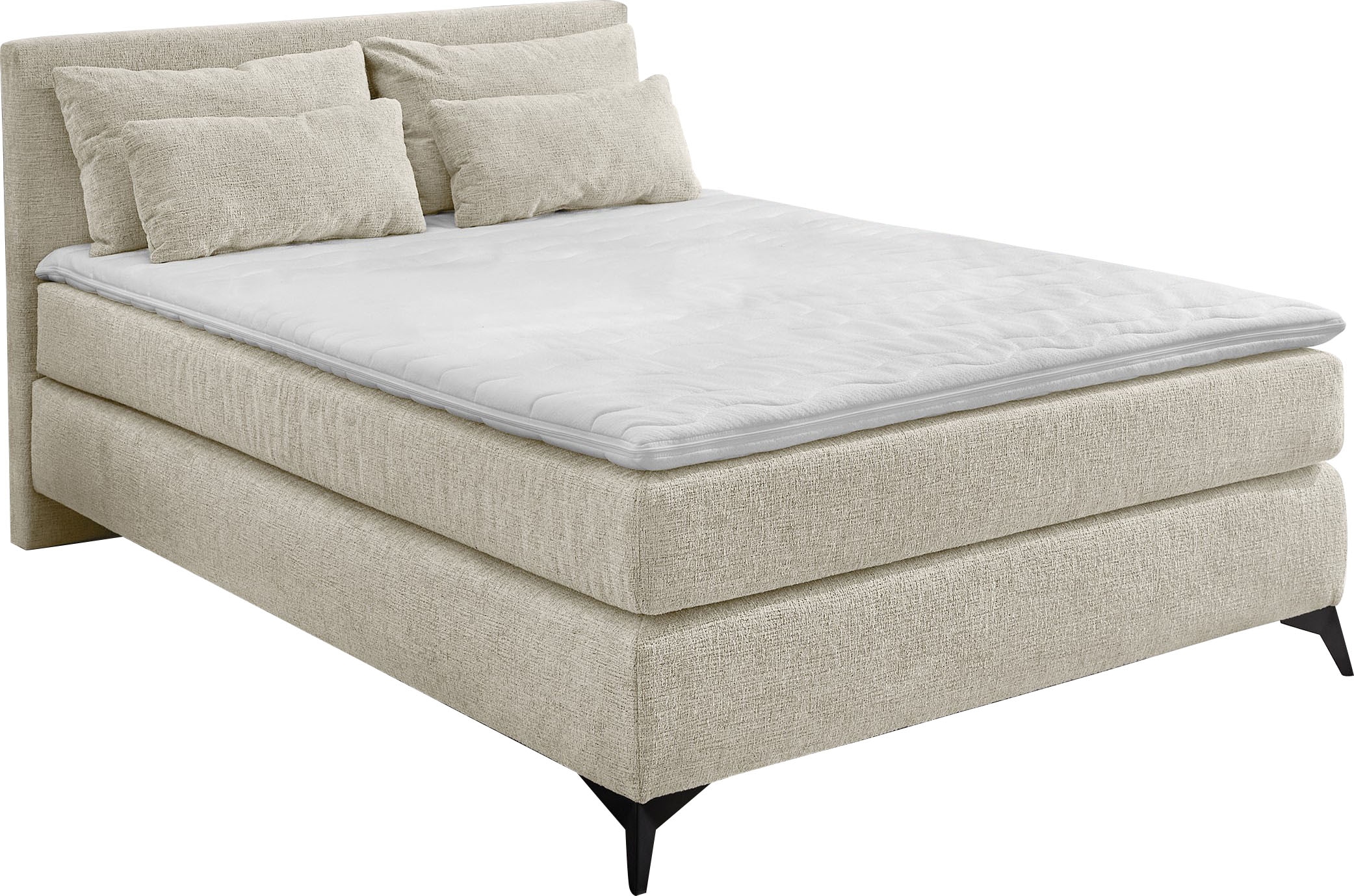 Jockenhöfer Gruppe Boxspringbett »Paulina, inkl. Topper und Kissen, Härtegrade wählbar«, 140x200 cm oder 180x200cm