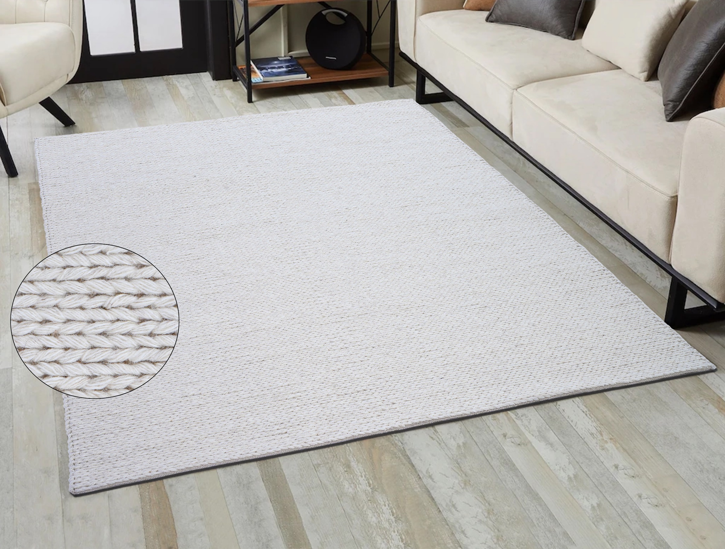 my home Wollteppich »Tonem, Wolle«, rechteckig, 12 mm Höhe, Handweb, Strick günstig online kaufen
