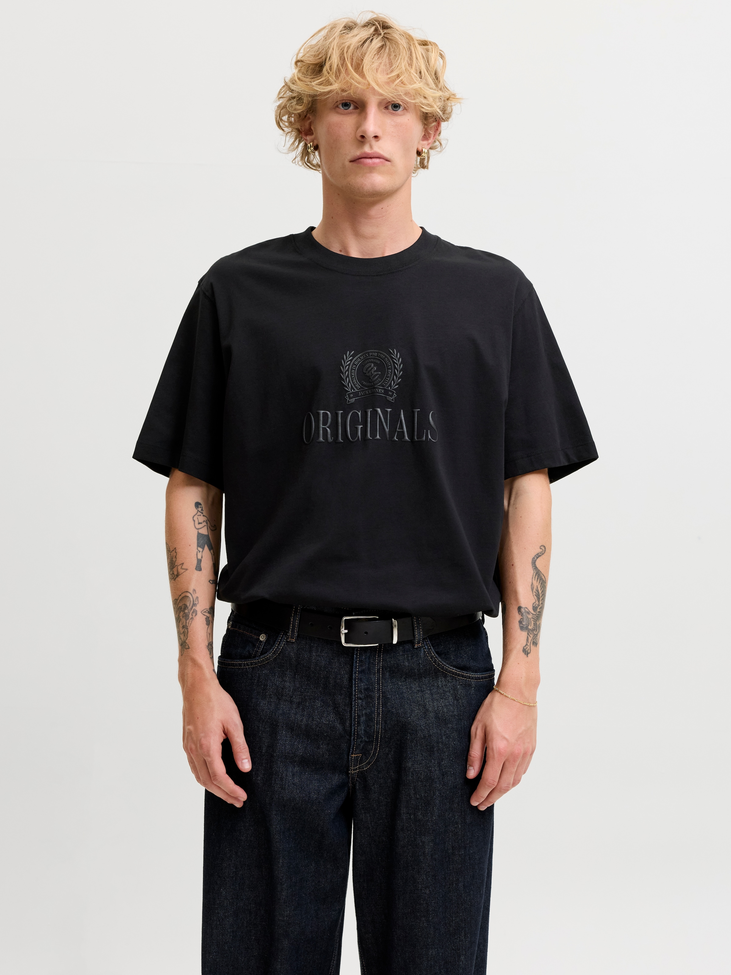 Jack & Jones Rundhalsshirt »JORFREDERIKSBERG MONOGRAM TEE SS CN SN« Baumwolle, relaxed fit