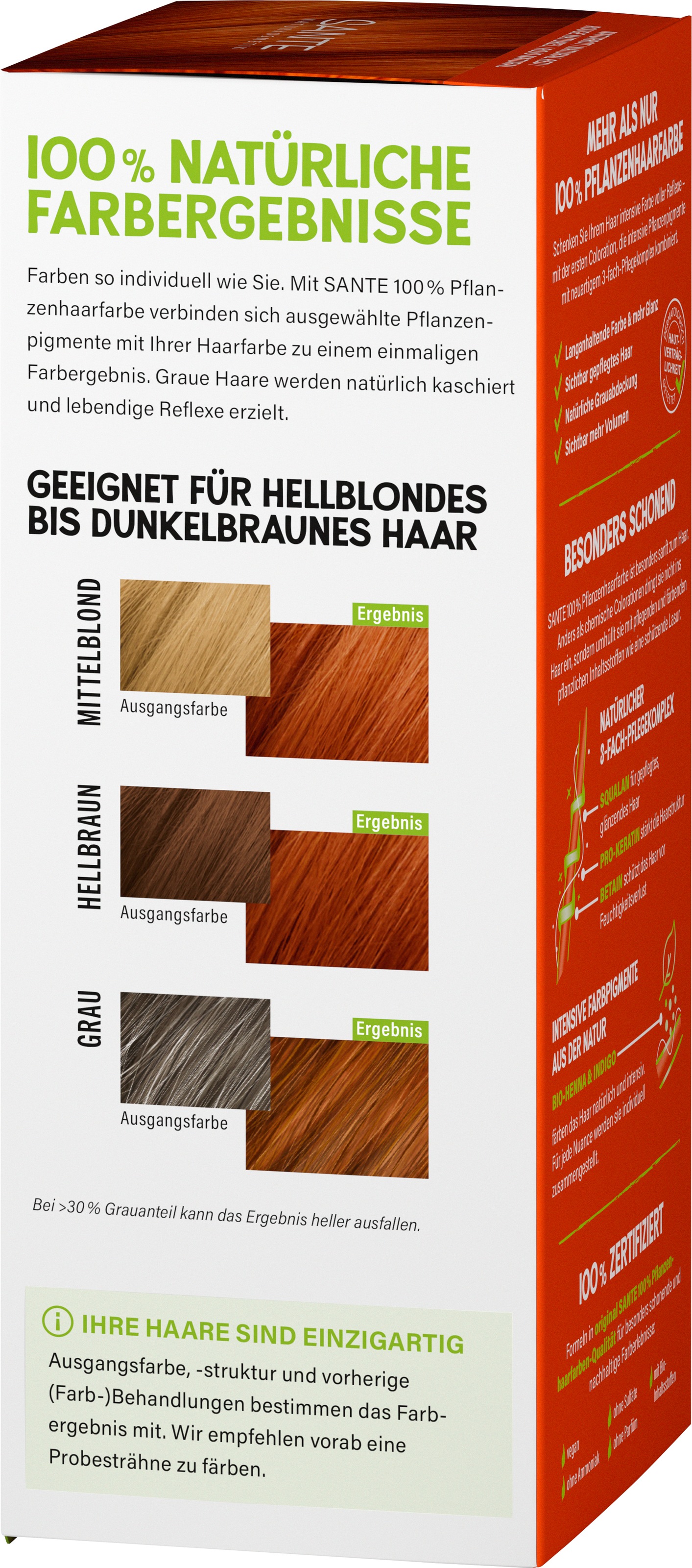 SANTE Coloration »PFLANZENHAARFARBE« mit Pflanzenpigmenten, permanente Colorierung, vegan