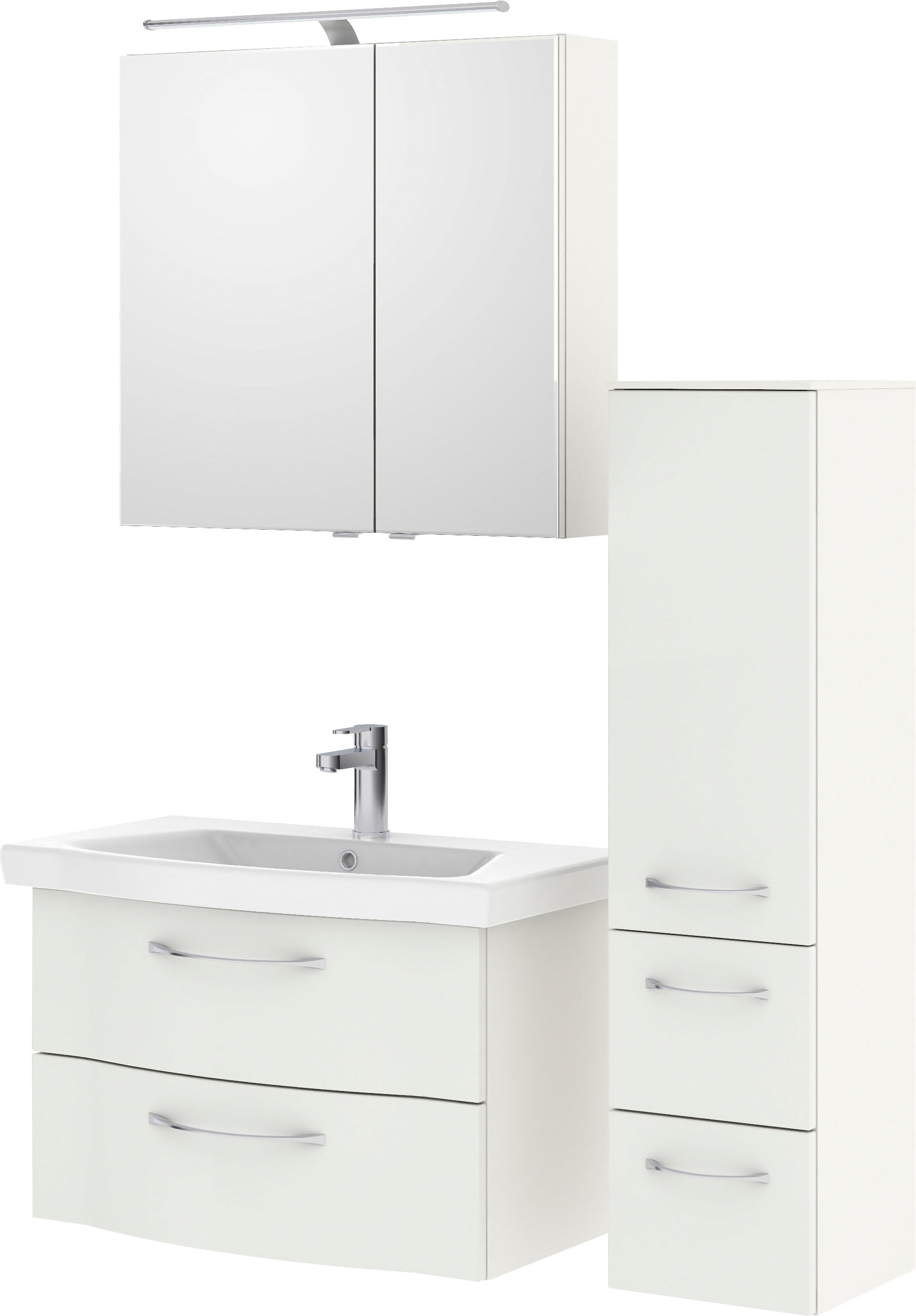 Saphir Badmöbel-Set »6005 Sprint 3-teilig, Keramik-Waschtisch mit LED-Spieg günstig online kaufen