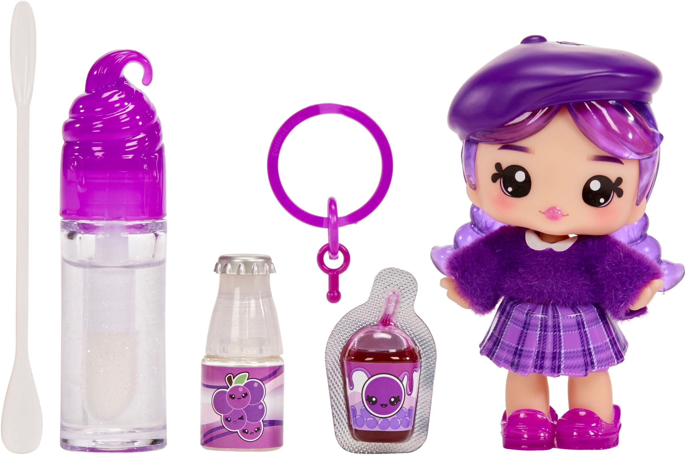 YUMMILAND Minipuppe »Yummiland Lipgloss Doll - Greta Grape« inklusive Schlüsselanhänger
