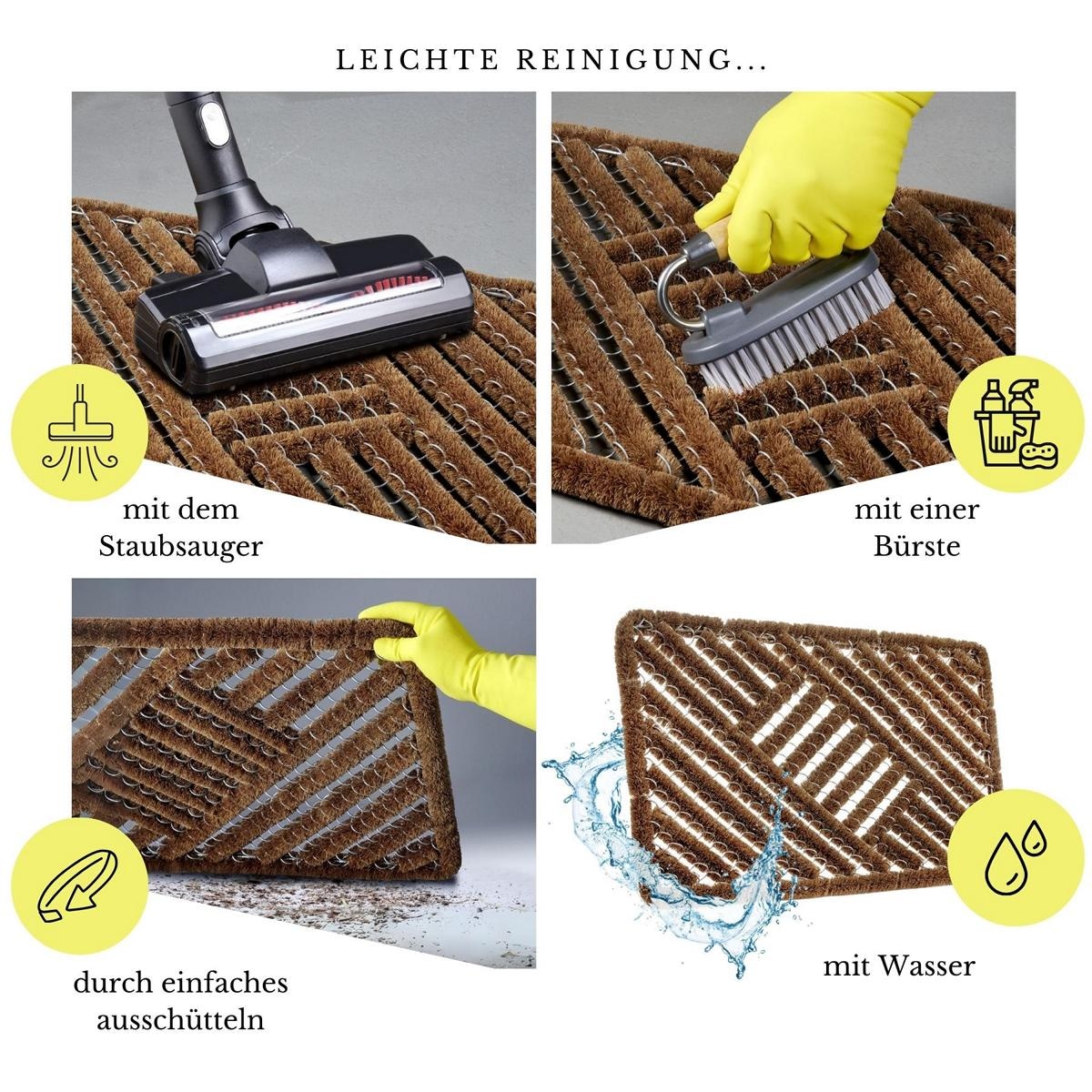 HANSE Home Fußmatte »Grid Brushes Mat, Türmatte«, rechteckig, 33 mm Höhe, Gitter, Robust, Bürsten, Innen, Außen, Schmutzabtreter, Wetterfest