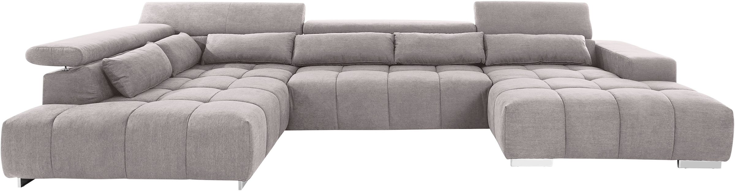 COTTA Wohnlandschaft »Orion U-Form«, mit Kopfteilverstellung & 6 Nierenkissen